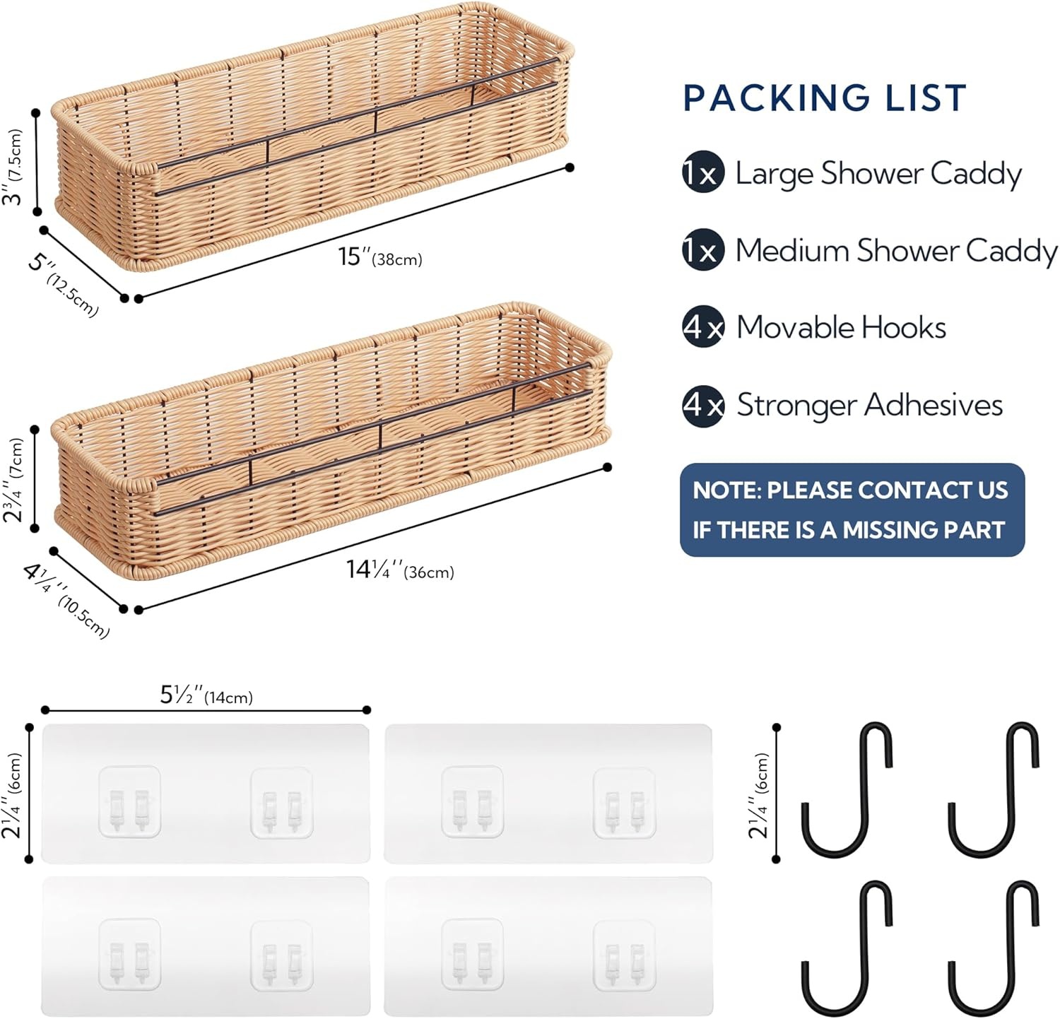 image:imageGRANNY SAYS 2 Pack Wicker Corner Shower Caddy Hanging Shower Shelf for Inside Showers Adhesive Shelves for Bathroom Organizers and Storage Bathroom Shelves Wall Mounted for Home Decor NaturalNatural
