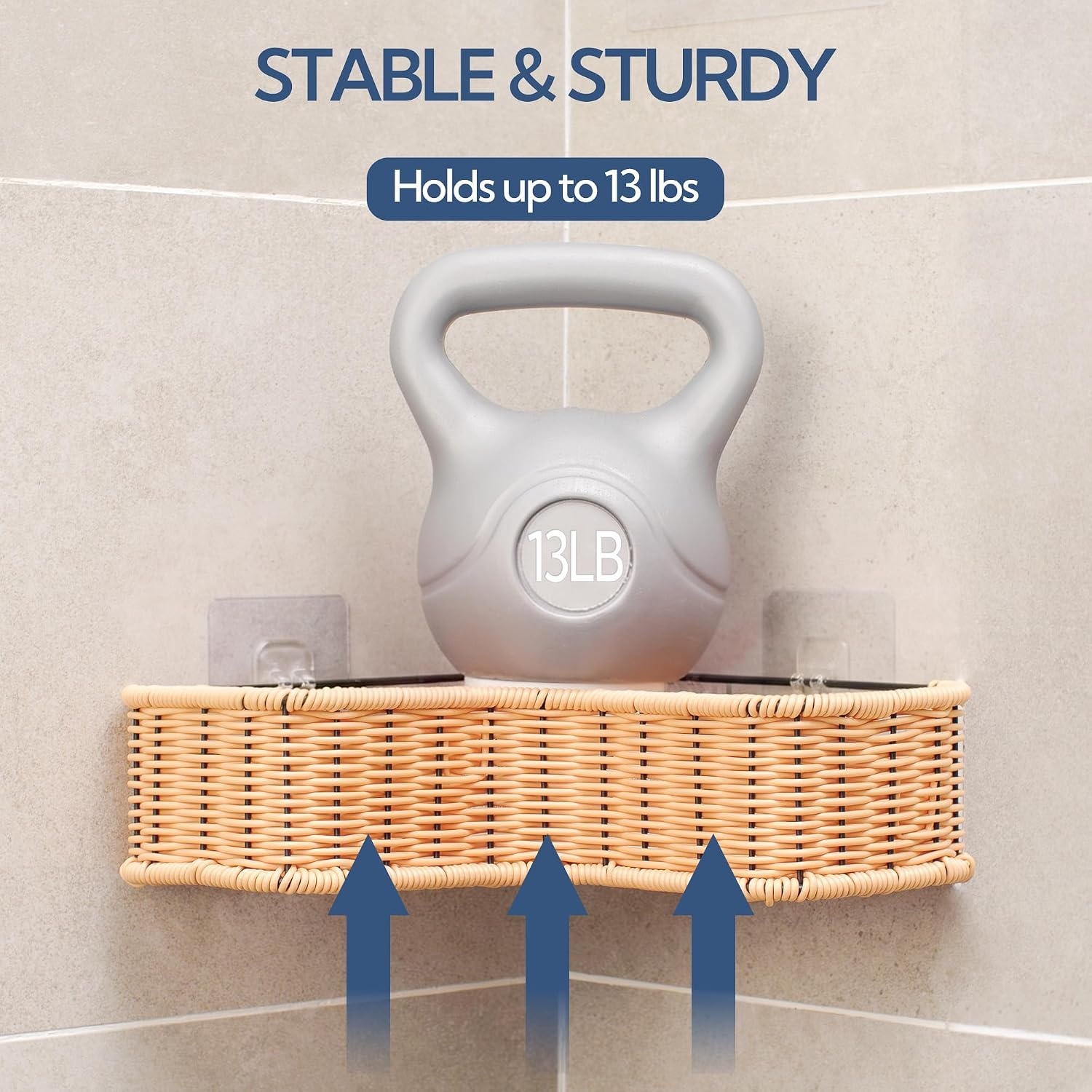 image:imageGRANNY SAYS 2 Pack Wicker Corner Shower Caddy Hanging Shower Shelf for Inside Showers Adhesive Shelves for Bathroom Organizers and Storage Bathroom Shelves Wall Mounted for Home Decor NaturalNatural