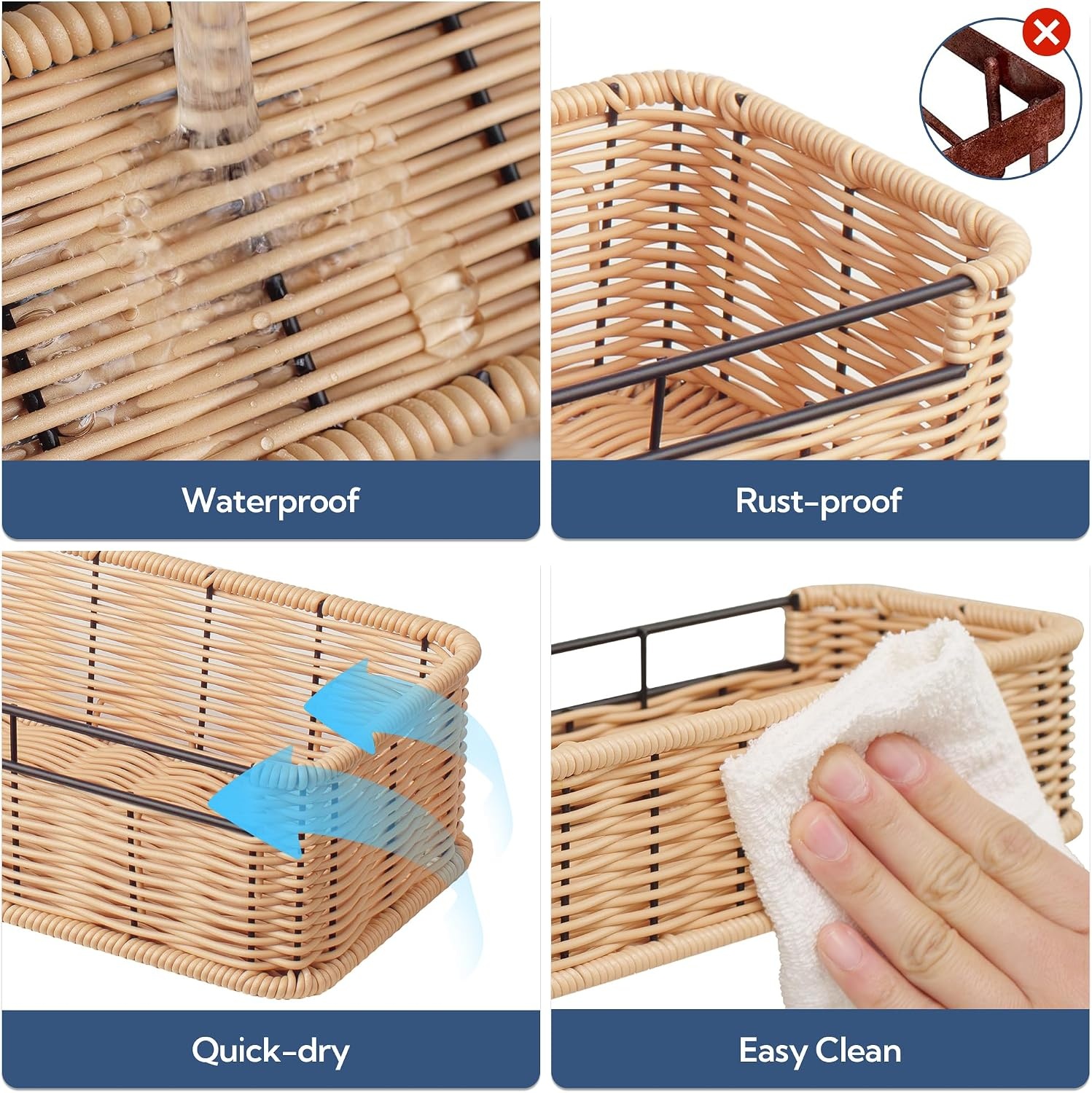 image:imageGRANNY SAYS 2 Pack Wicker Corner Shower Caddy Hanging Shower Shelf for Inside Showers Adhesive Shelves for Bathroom Organizers and Storage Bathroom Shelves Wall Mounted for Home Decor NaturalNatural
