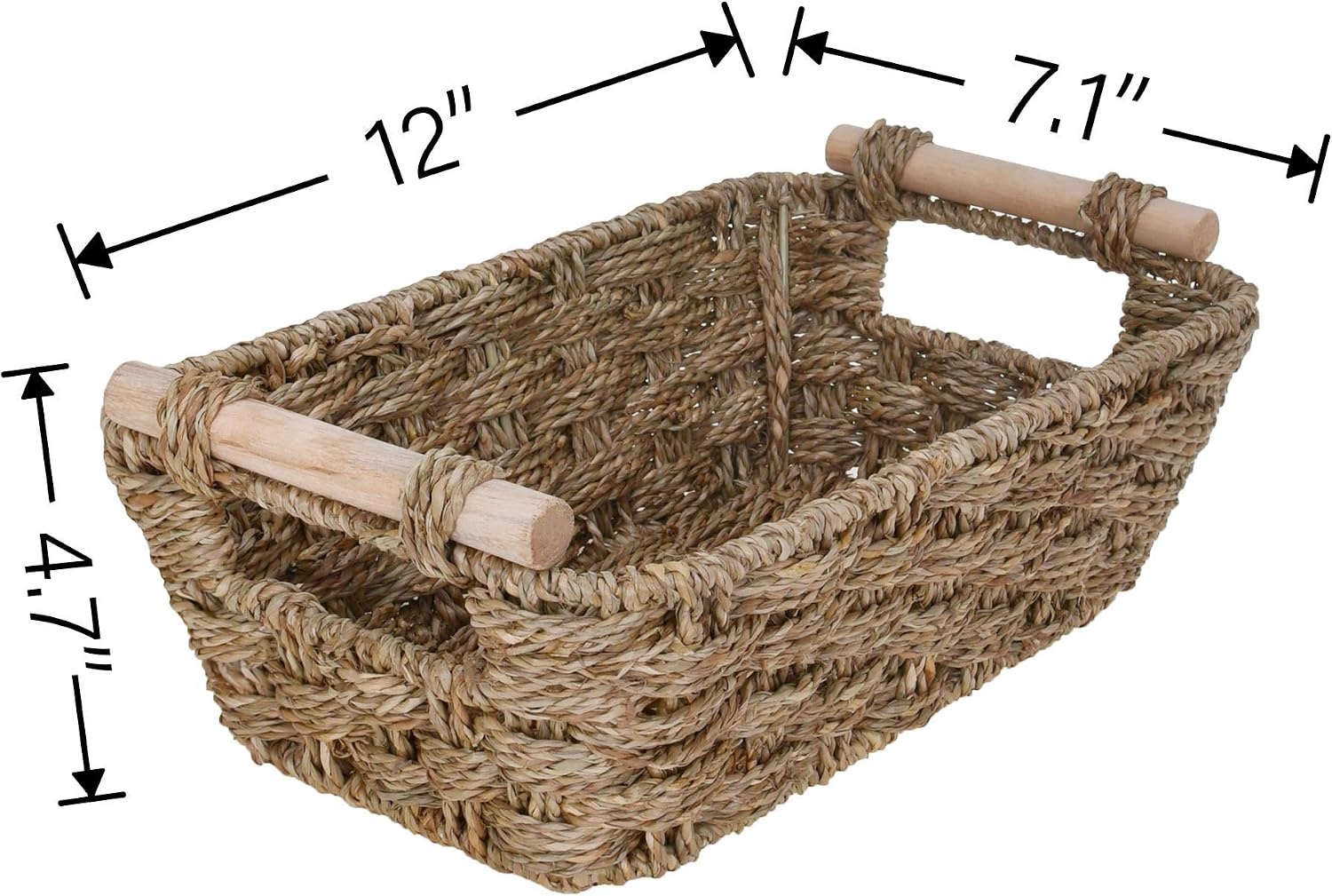 image:imageGRANNY SAYS 2Pack Wicker Storage Baskets Large Baskets with Handles Wicker Baskets for Shelves Waterproof Woven Basket for Organizing BrownNatural Seagrass