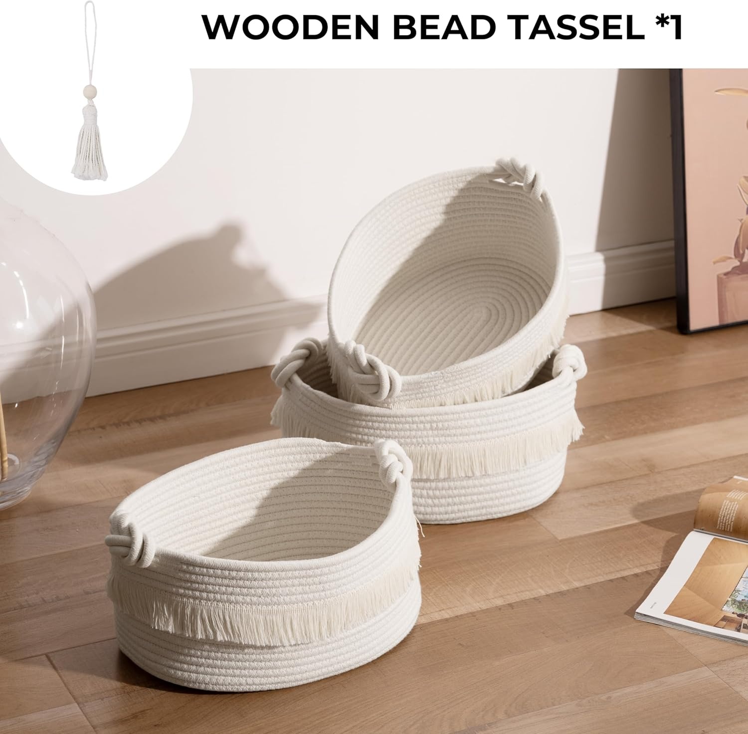image:imageGRANNY SAYS Bundle of 1Pack Cotton Baskets for Storage amp 1Pack Clothing Storage Bin