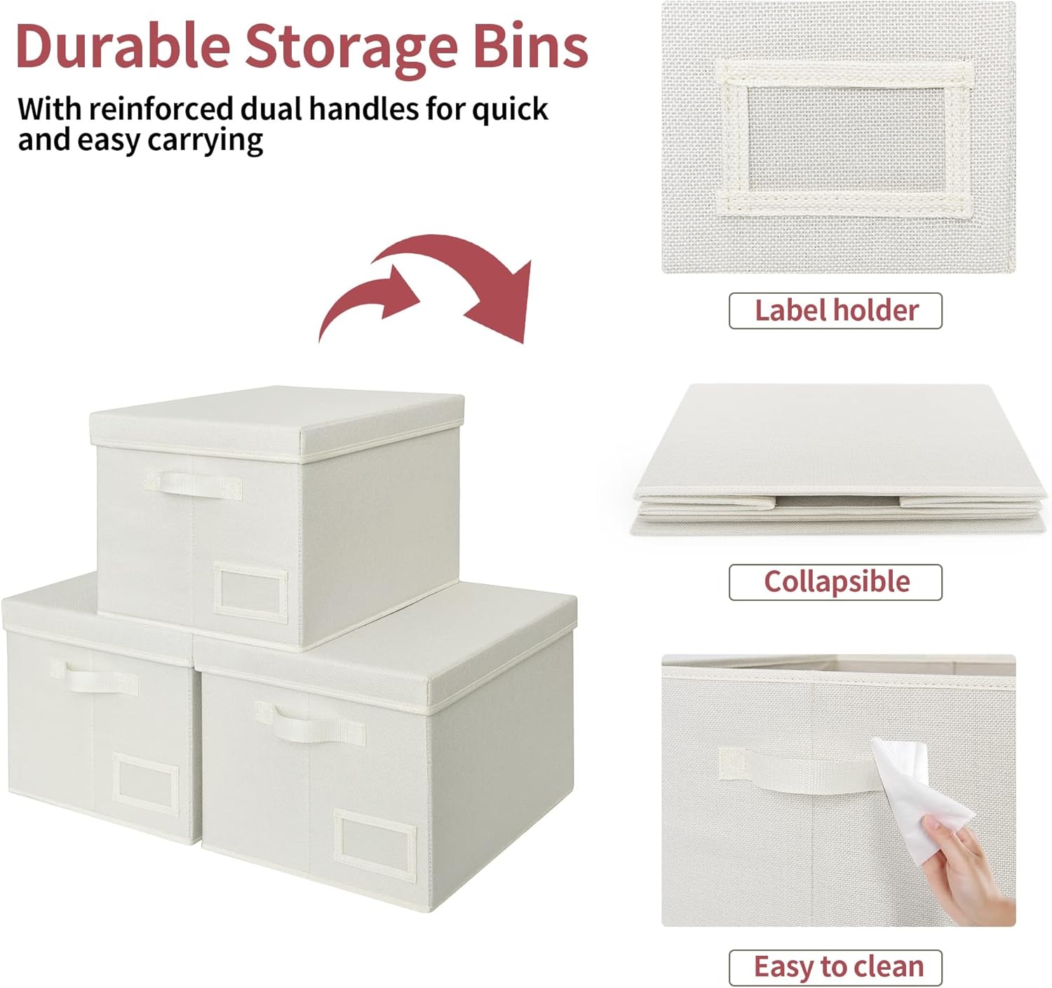 image:imageGRANNY SAYS Bundle of 1Pack Hanging Closet Organizers and Storage amp 3Pack Clothing Storage Bins