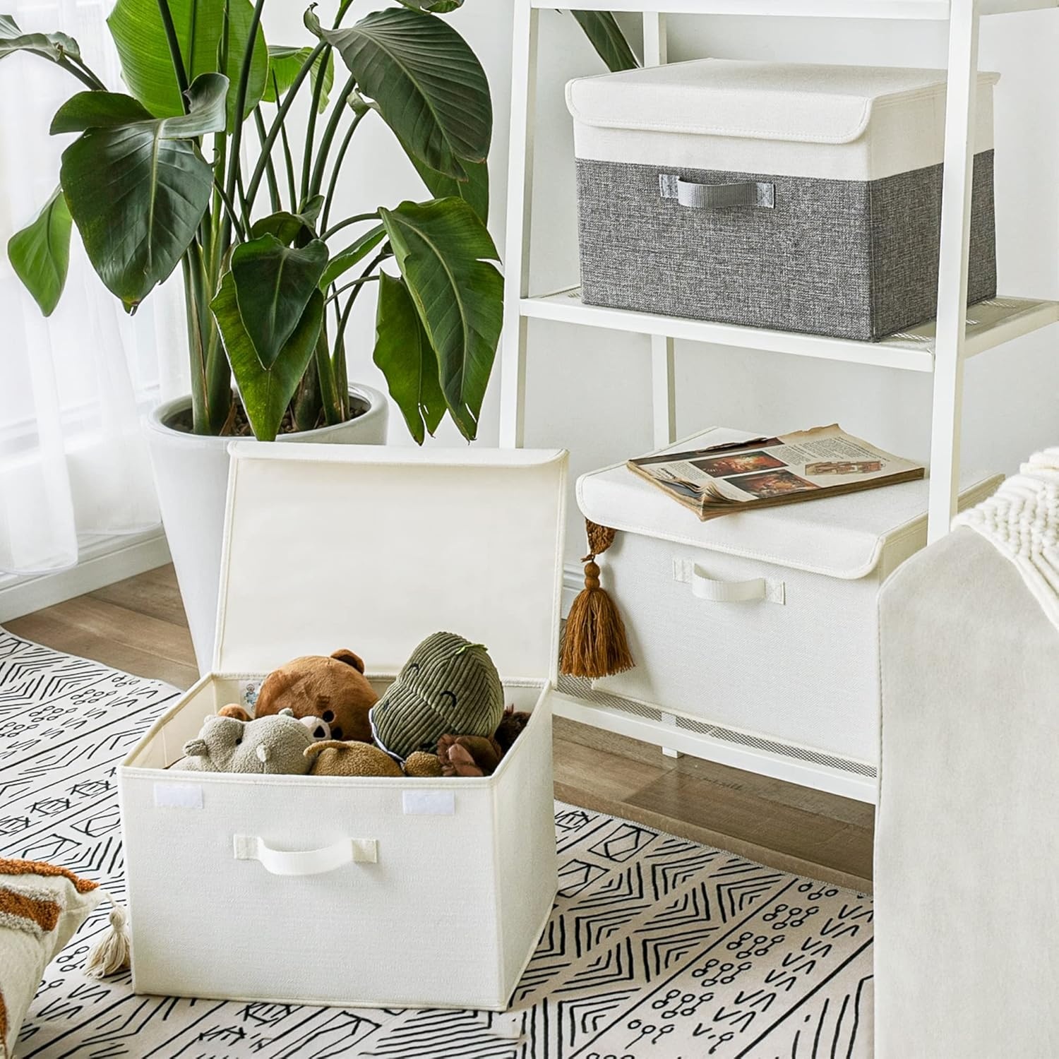 image:imageGRANNY SAYS Bundle of 2Pack Large Storage Bins with Lids amp 2Pack Closet Storage Boxes for Organizing