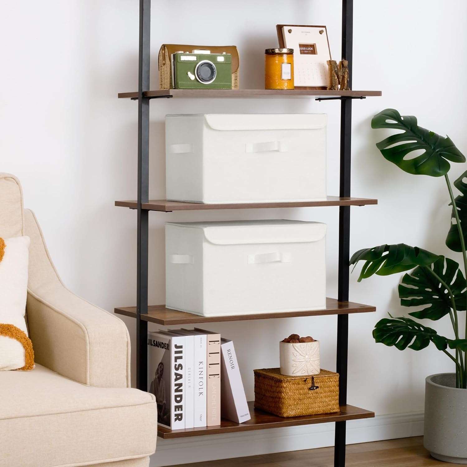 image:imageGRANNY SAYS Bundle of 2Pack Storage Bins for Closet amp 1Pack Rectangle Storage Box with Lids and Handles