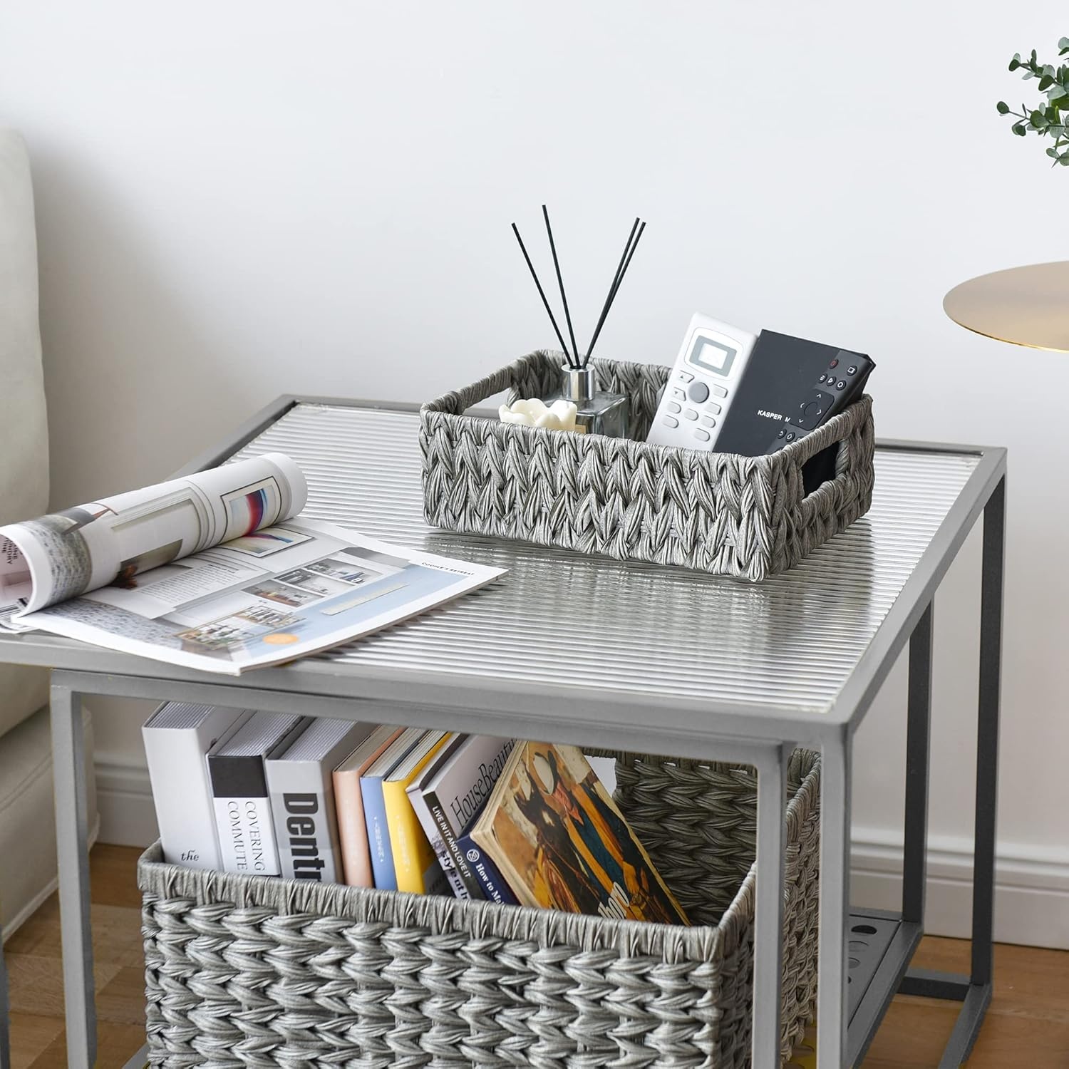 image:imageGRANNY SAYS Bundle of 2Pack Woven Baskets for Storage amp 2Pack Rectangle Wicker Basket