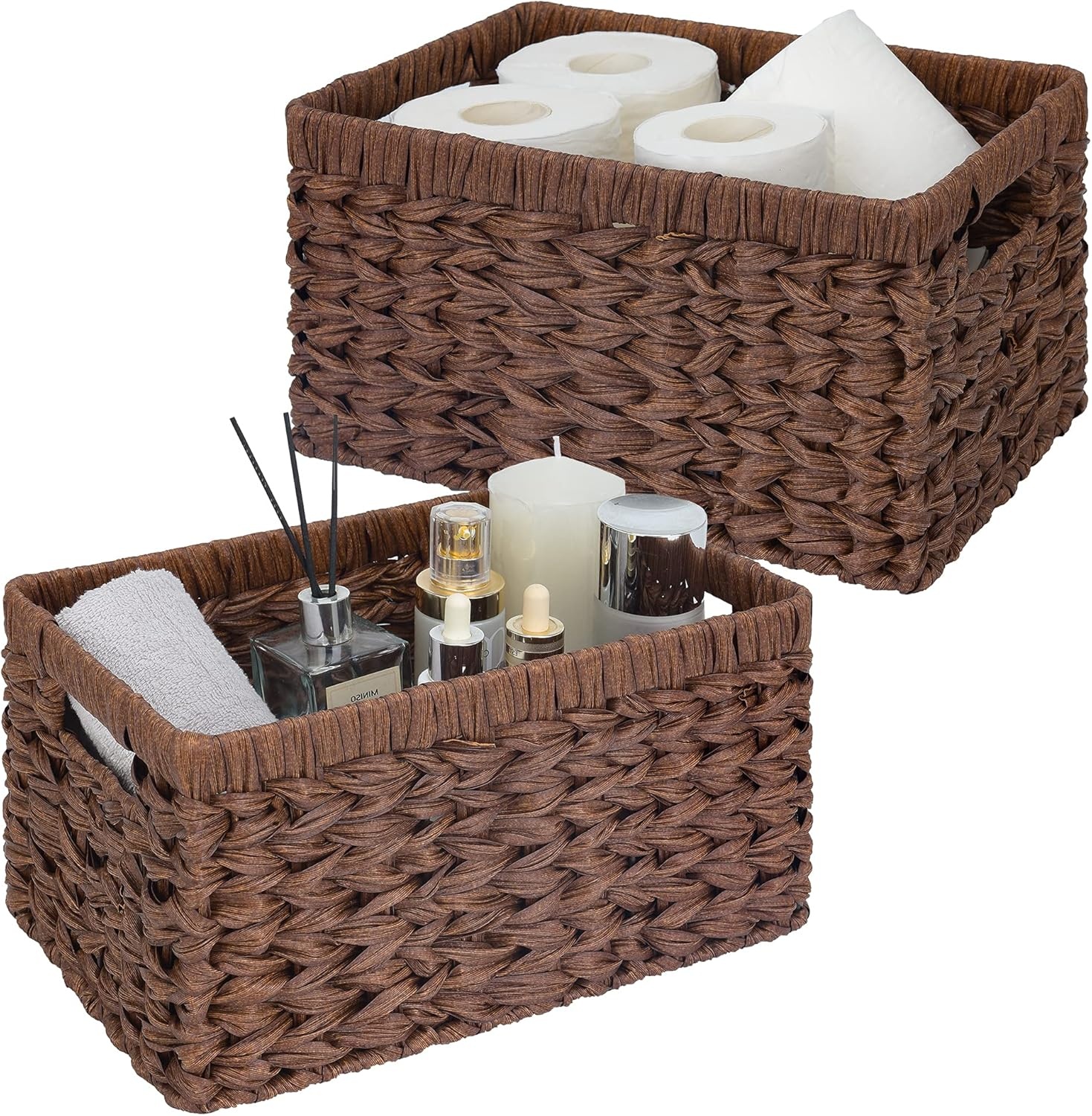 image:imageGRANNY SAYS Bundle of 3 Sets Wicker Shelf Baskets for Organizing