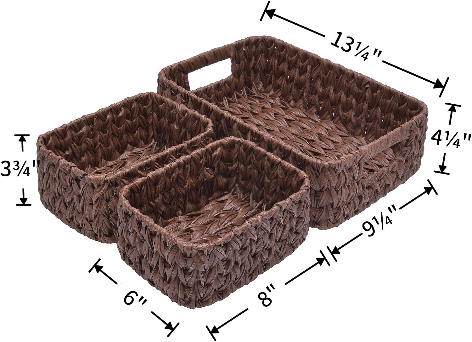 image:imageGRANNY SAYS Bundle of 3 Sets Wicker Shelf Baskets for Organizing