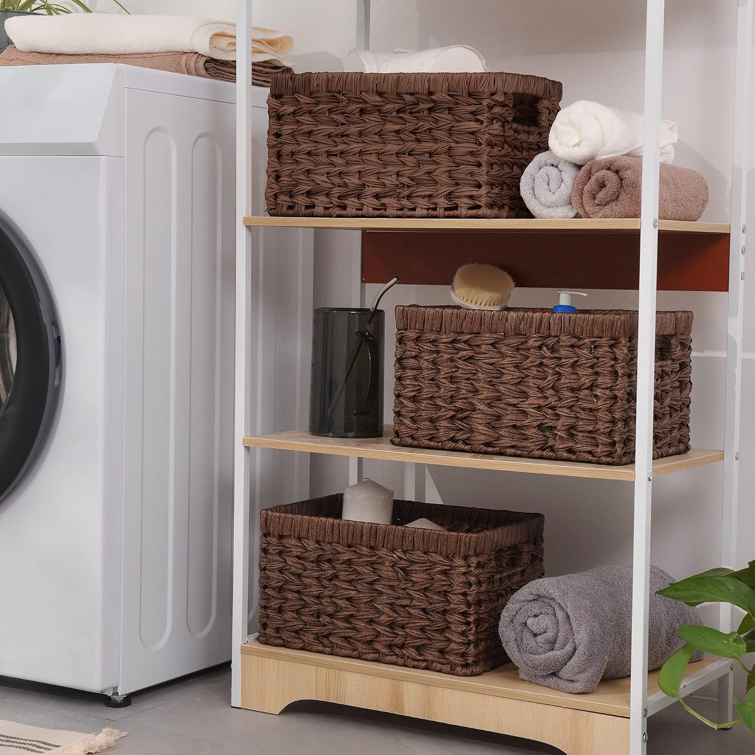 image:imageGRANNY SAYS Bundle of 3 Sets Wicker Shelf Baskets for Organizing