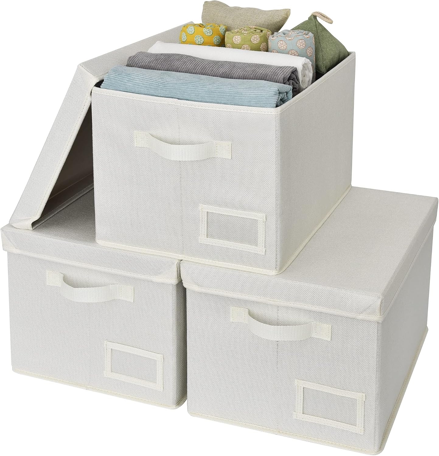 image:imageGRANNY SAYS Bundle of 3Pack Rectangle Storage Bins amp 3Pack Closet Storage Bins with Lids
