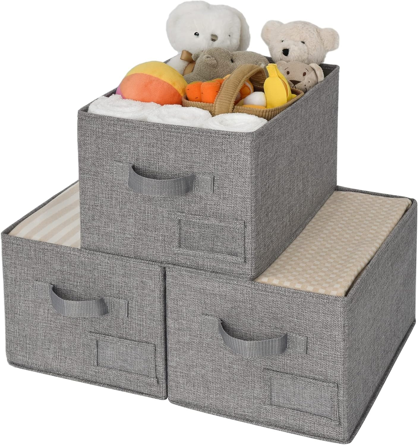 image:imageGRANNY SAYS Bundle of 3Pack Storage Bins for Closet amp 3Pack Rectangle Lidless Storage Bins