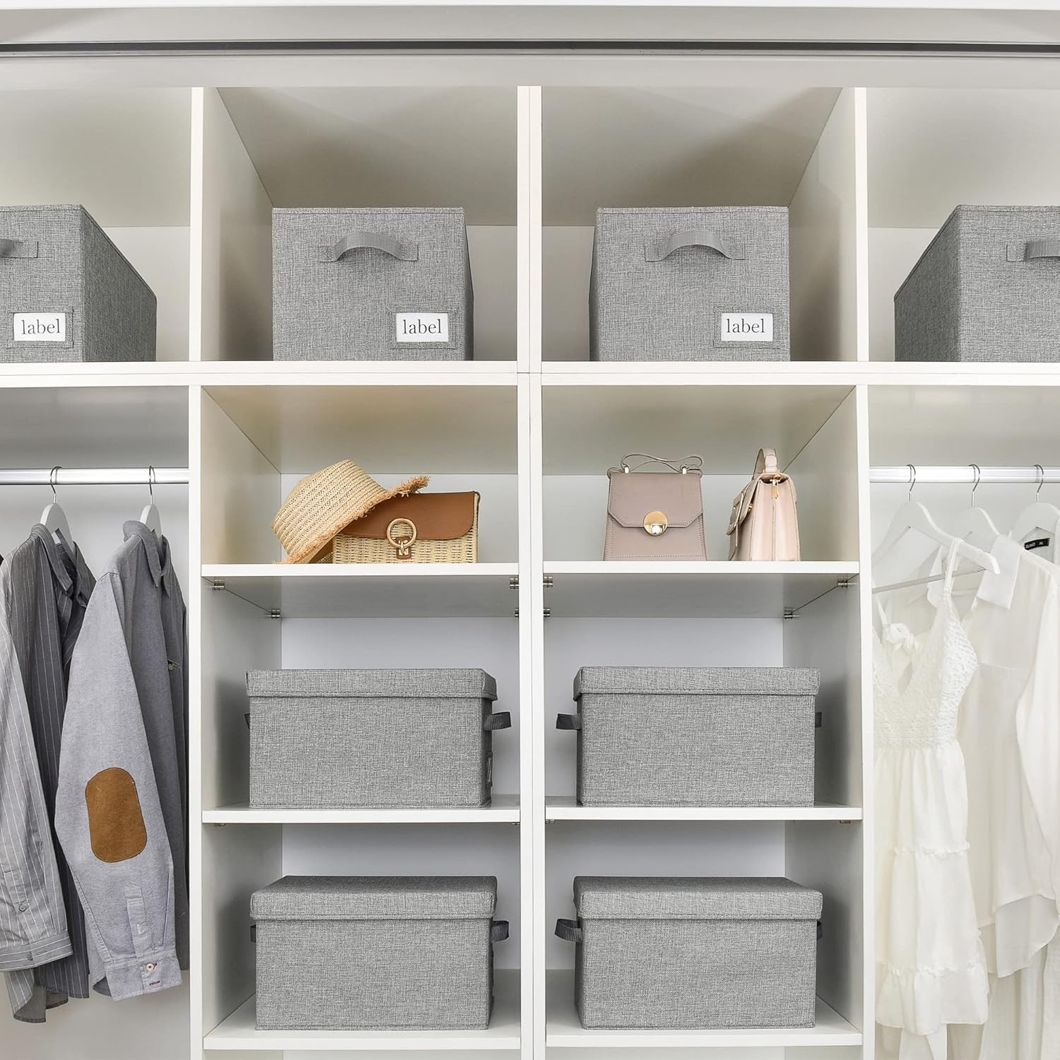 image:imageGRANNY SAYS Bundle of 3Pack Storage Bins for Closet amp 3Pack Rectangle Lidless Storage Bins