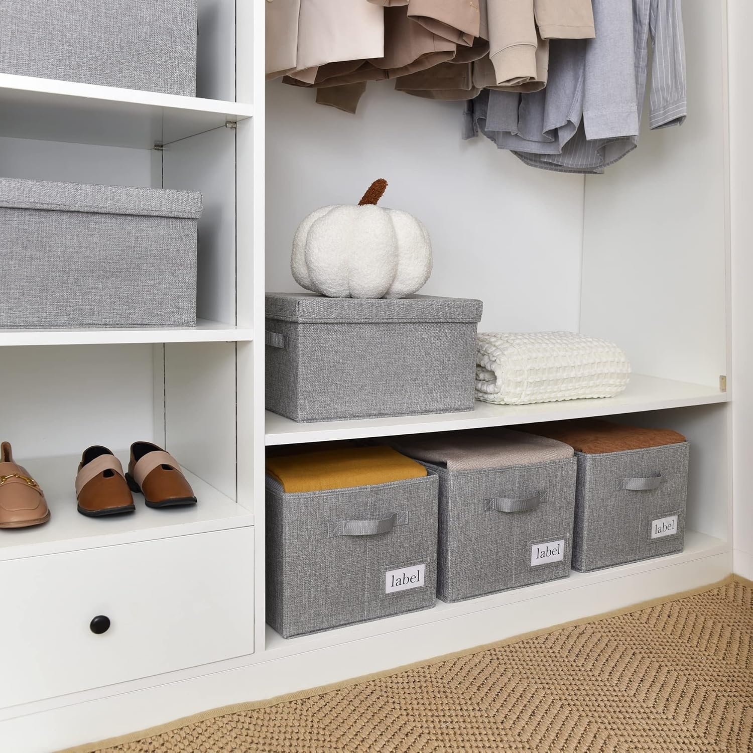 image:imageGRANNY SAYS Bundle of 3Pack Storage Bins for Closet amp 3Pack Rectangle Lidless Storage Bins