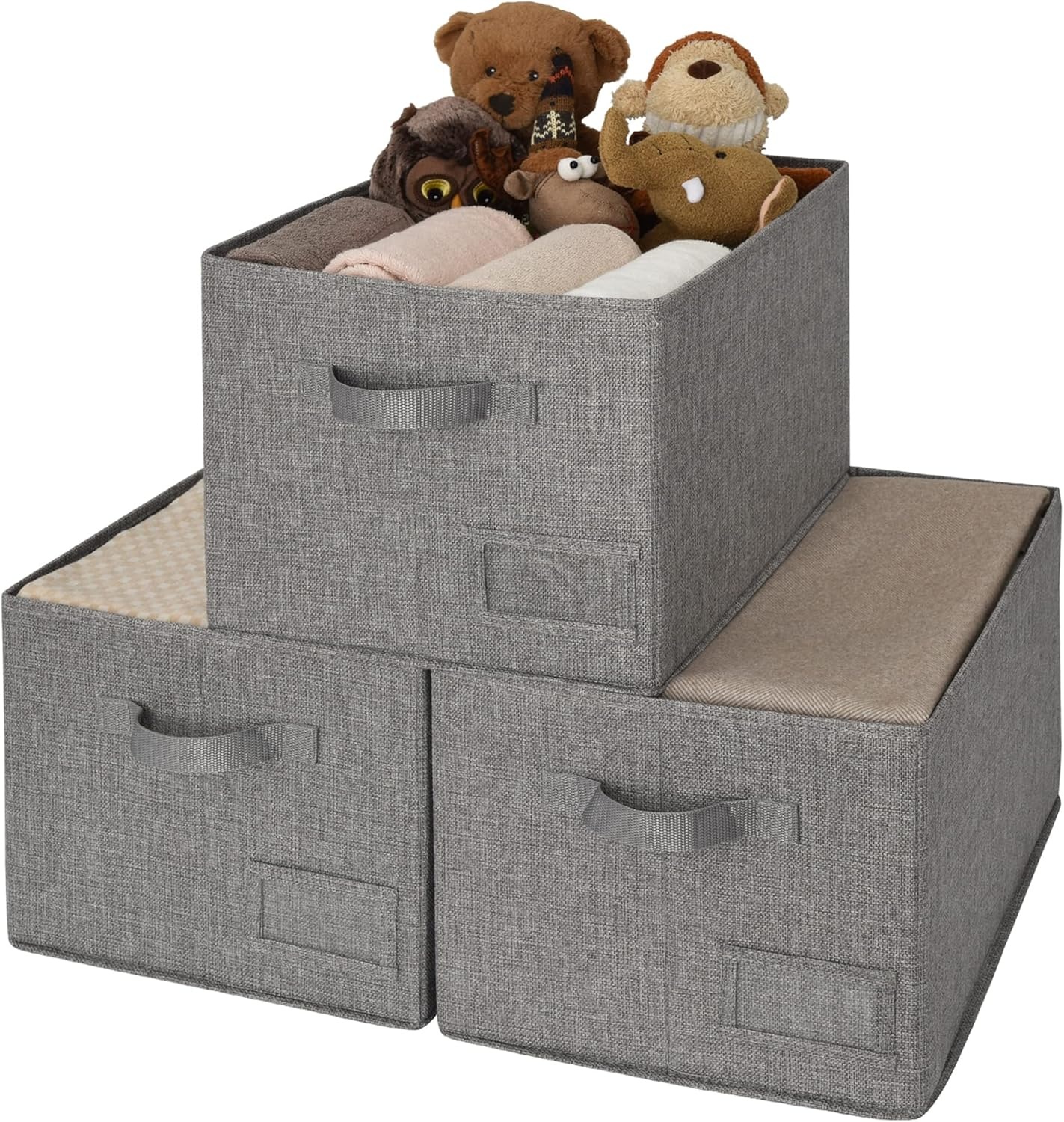 image:imageGRANNY SAYS Bundle of 3Pack Storage Bins for Closet amp 3Pack Rectangle Lidless Storage Bins