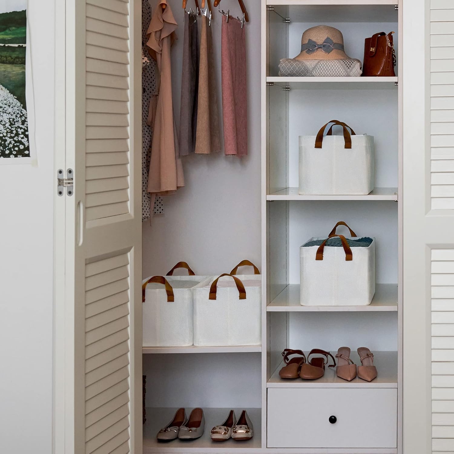 image:imageGRANNY SAYS Bundle of 4Pack Storage Bins for Shelves amp 3Pack Trapezoid Storage Bins