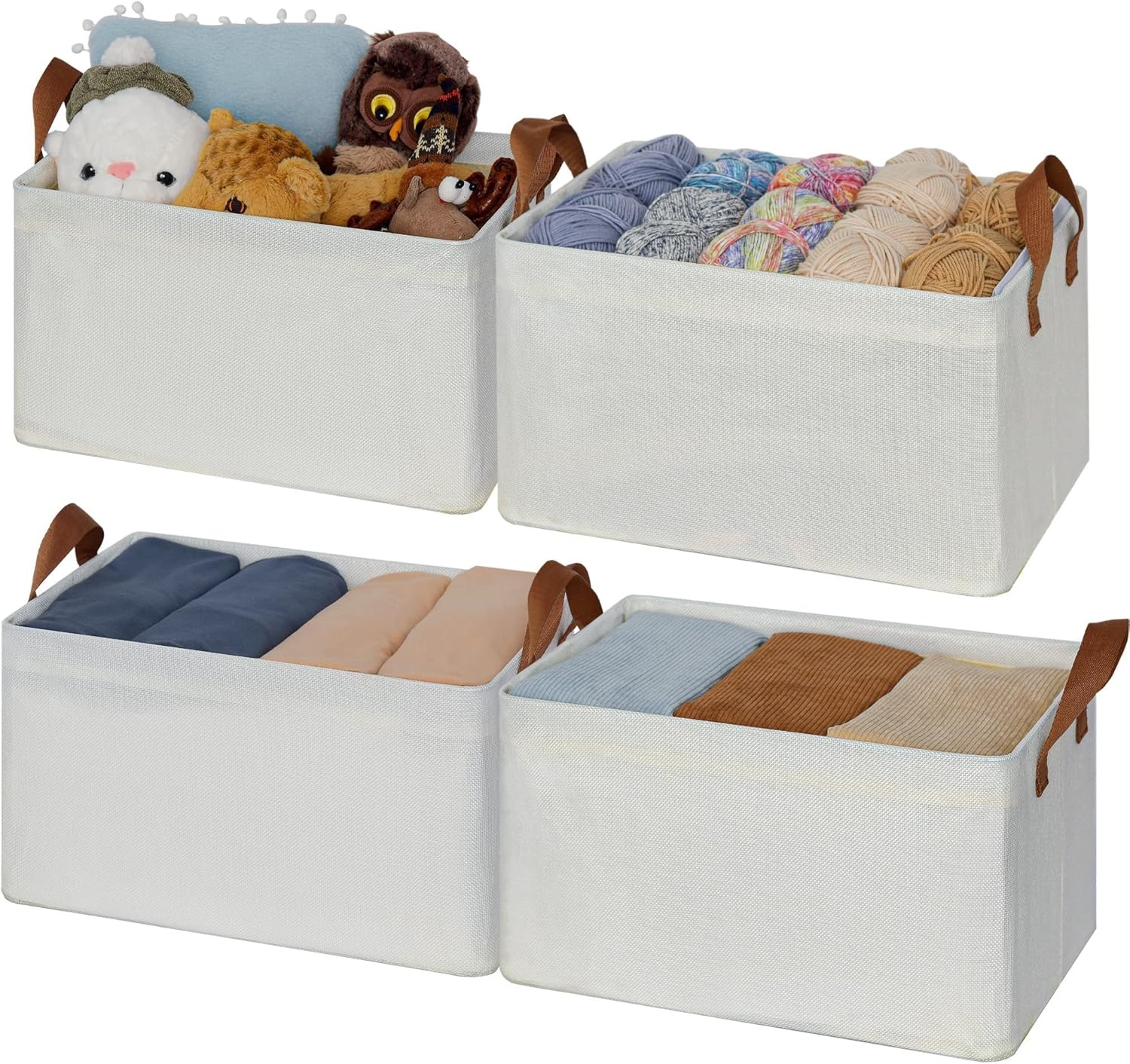 image:imageGRANNY SAYS Bundle of 4Pack Storage Bins for Shelves amp 3Pack Trapezoid Storage Bins