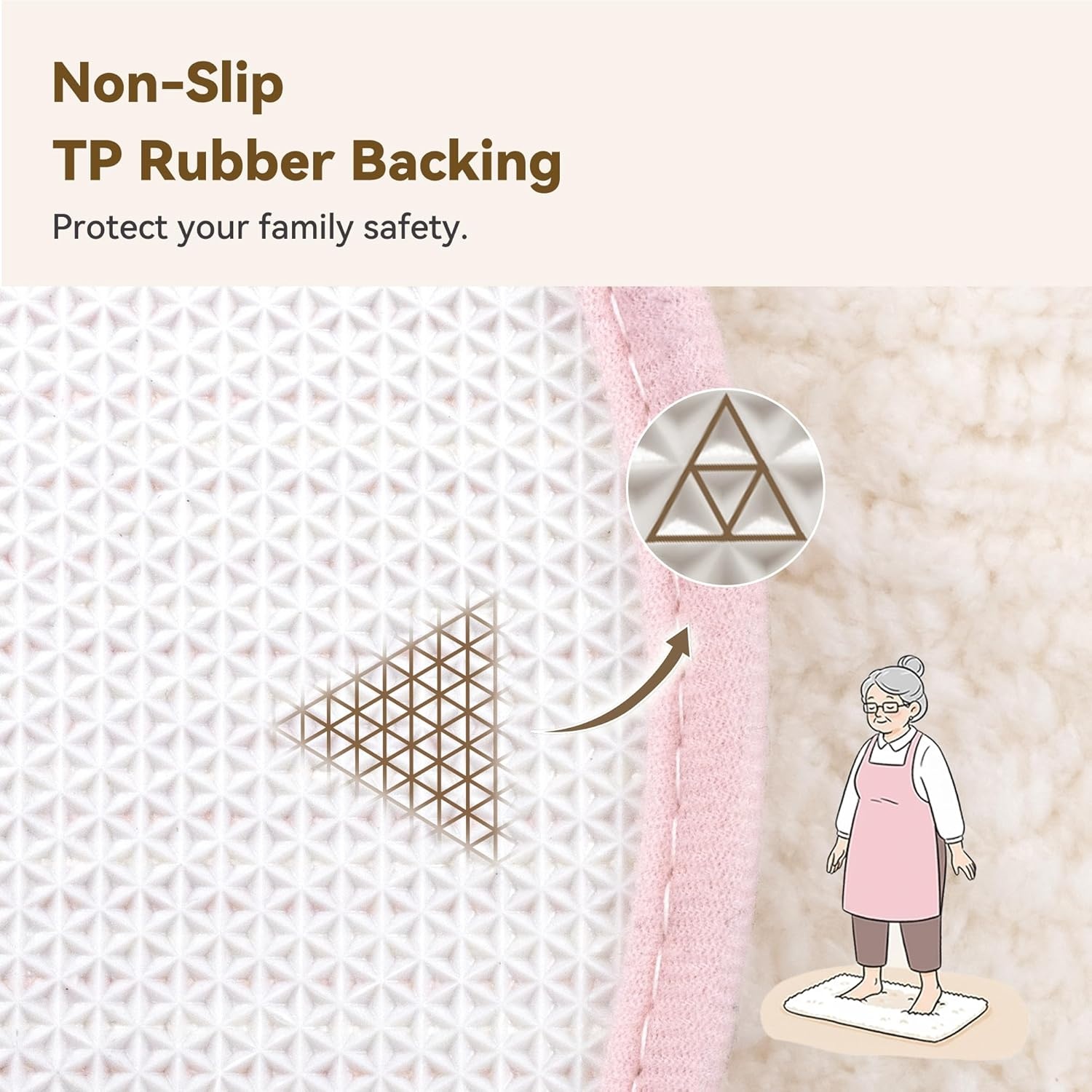image:imageGRANNY SAYS Checkered Pink Bathroom Rugs Decor 24 x 16 Fluffy Rug Absorbent Microfiber Ultra Soft Bath Mat Washable NonSlip Bath Mats for Bathroom Cute Floor Mat for Tub Shower BedroomPinkoval