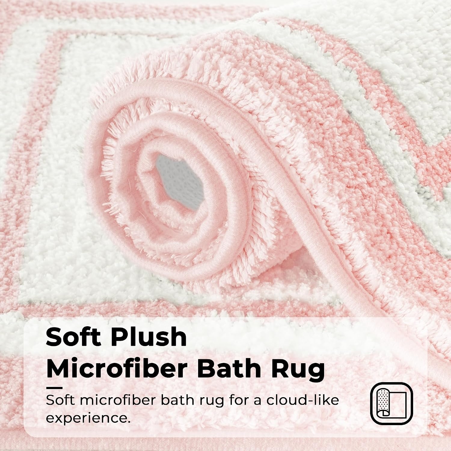 image:imageGRANNY SAYS Checkered Pink Bathroom Rugs Decor 24 x 16 Fluffy Rug Absorbent Microfiber Ultra Soft Bath Mat Washable NonSlip Bath Mats for Bathroom Cute Floor Mat for Tub Shower BedroomPinkrectangle