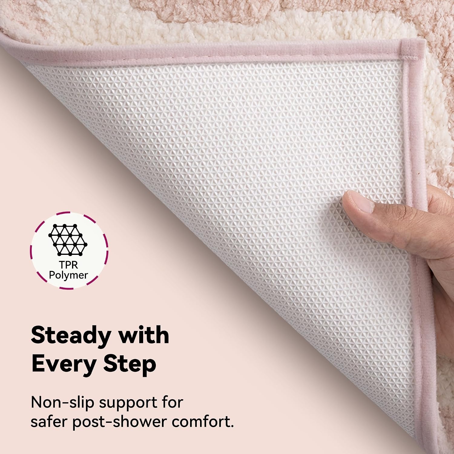 image:imageGRANNY SAYS Checkered Pink Bathroom Rugs Decor 24 x 16 Fluffy Rug Absorbent Microfiber Ultra Soft Bath Mat Washable NonSlip Bath Mats for Bathroom Cute Floor Mat for Tub Shower BedroomPink Bow