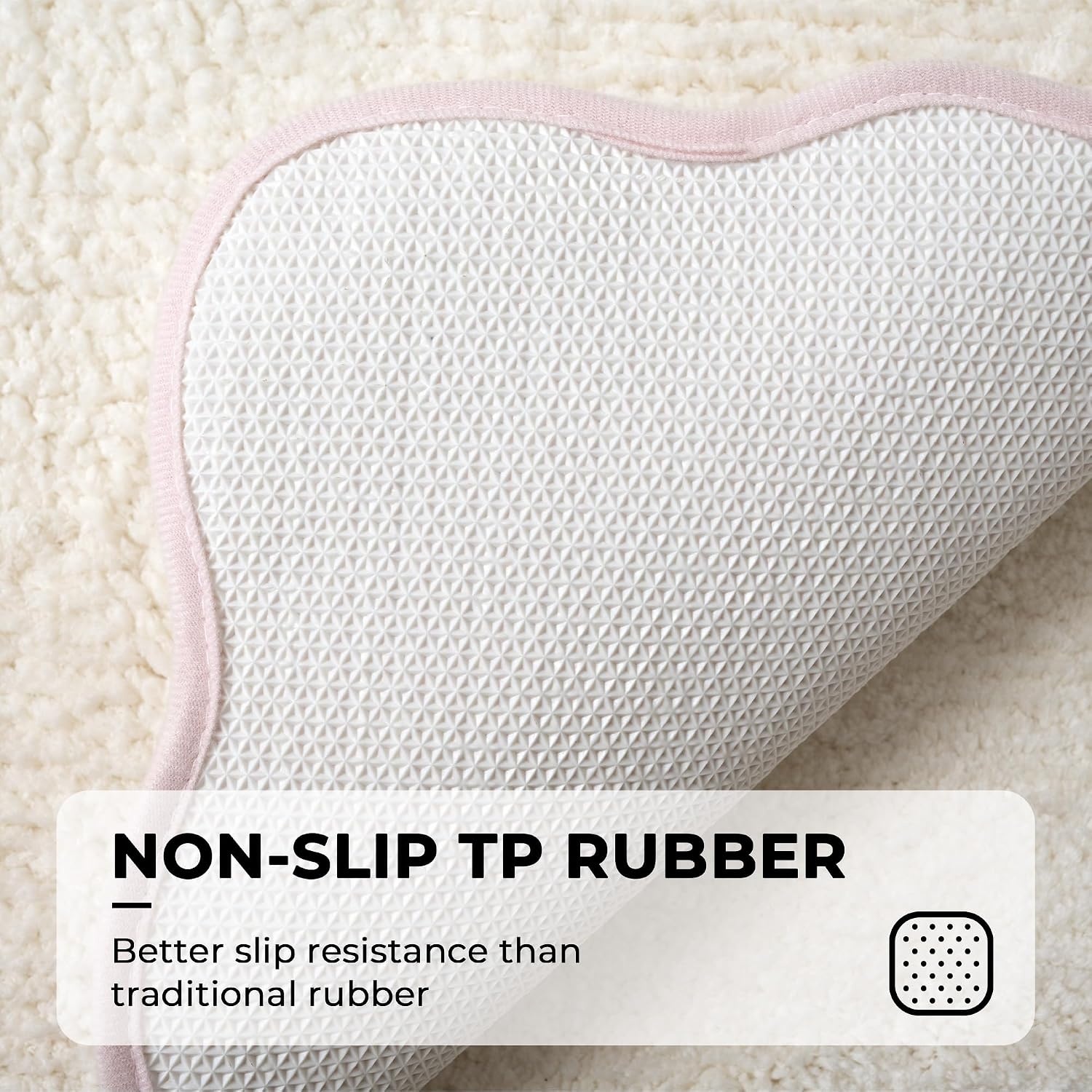 image:imageGRANNY SAYS Checkered Pink Bathroom Rugs Decor 24 x 16 Fluffy Rug Absorbent Microfiber Ultra Soft Bath Mat Washable NonSlip Bath Mats for Bathroom Cute Floor Mat for Tub Shower BedroomPinkwave