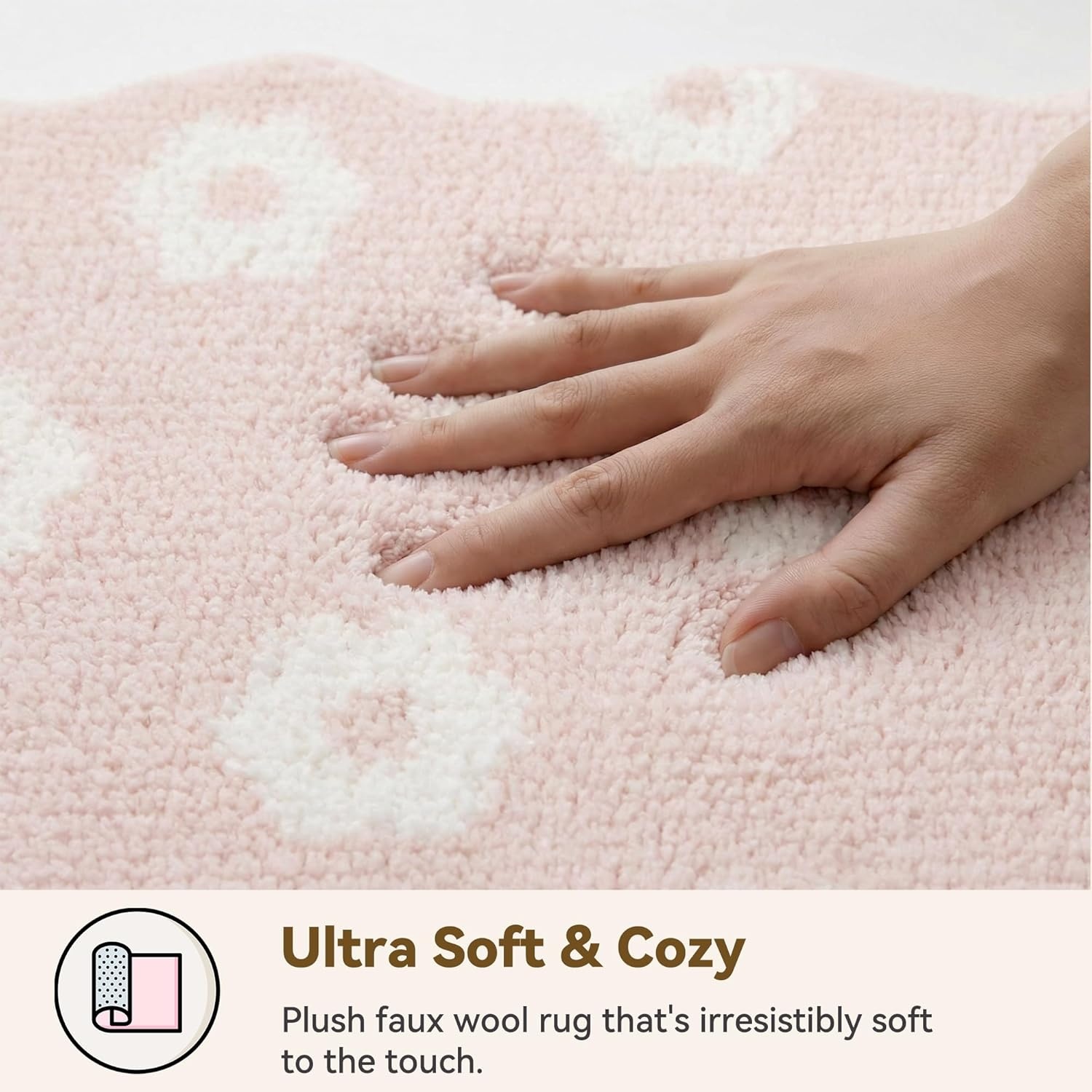 image:imageGRANNY SAYS Checkered Pink Bathroom Rugs Decor 24 x 16 Fluffy Rug Absorbent Microfiber Ultra Soft Bath Mat Washable NonSlip Bath Mats for Bathroom Cute Floor Mat for Tub Shower BedroomPinkcute Floral
