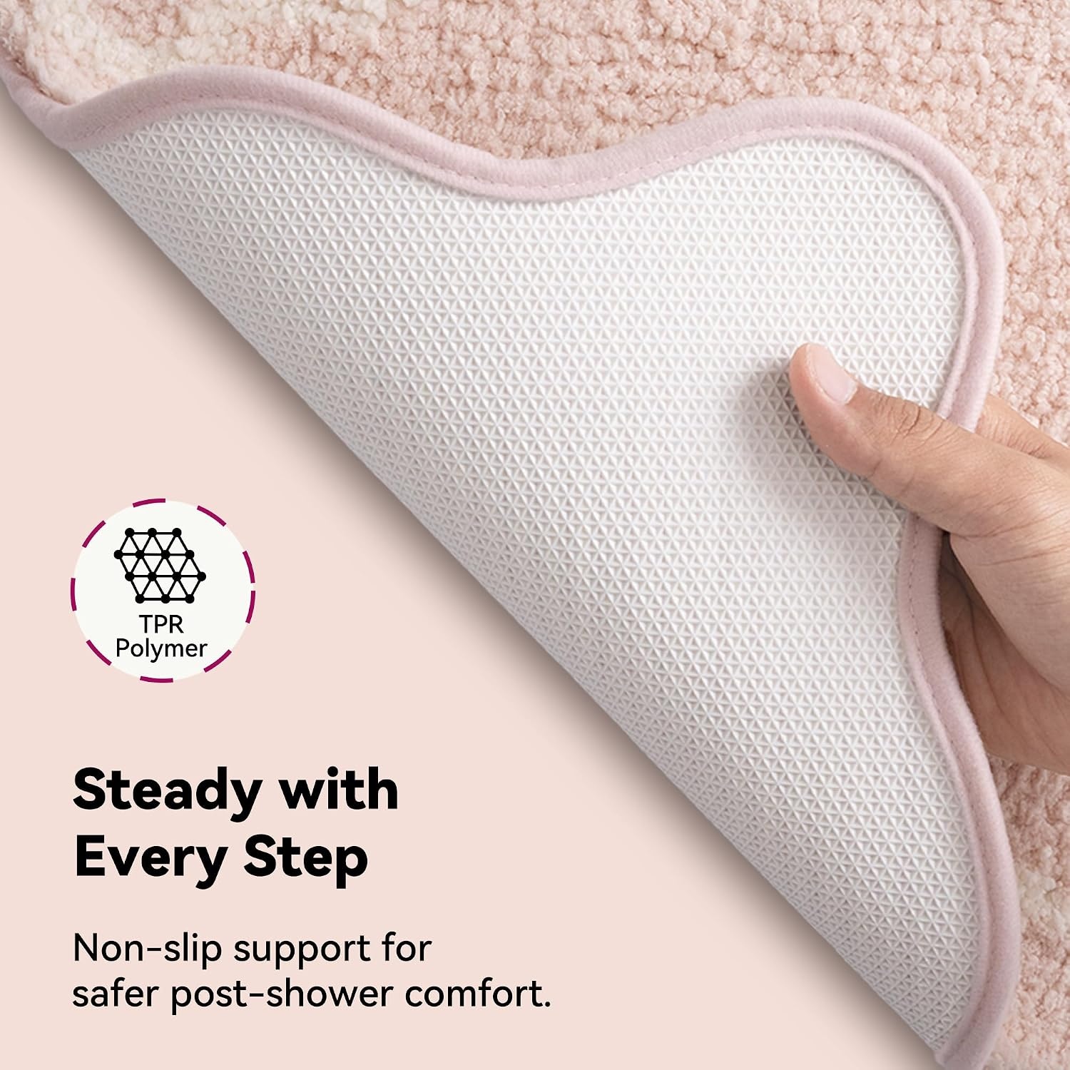 image:imageGRANNY SAYS Checkered Pink Bathroom Rugs Decor 24 x 16 Fluffy Rug Absorbent Microfiber Ultra Soft Bath Mat Washable NonSlip Bath Mats for Bathroom Cute Floor Mat for Tub Shower BedroomBow