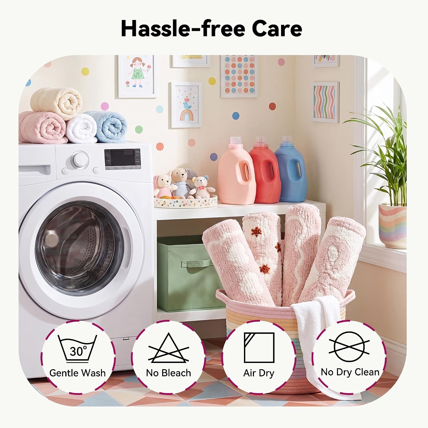 image:imageGRANNY SAYS Checkered Pink Bathroom Rugs Decor 24 x 16 Fluffy Rug Absorbent Microfiber Ultra Soft Bath Mat Washable NonSlip Bath Mats for Bathroom Cute Floor Mat for Tub Shower BedroomPink Heart