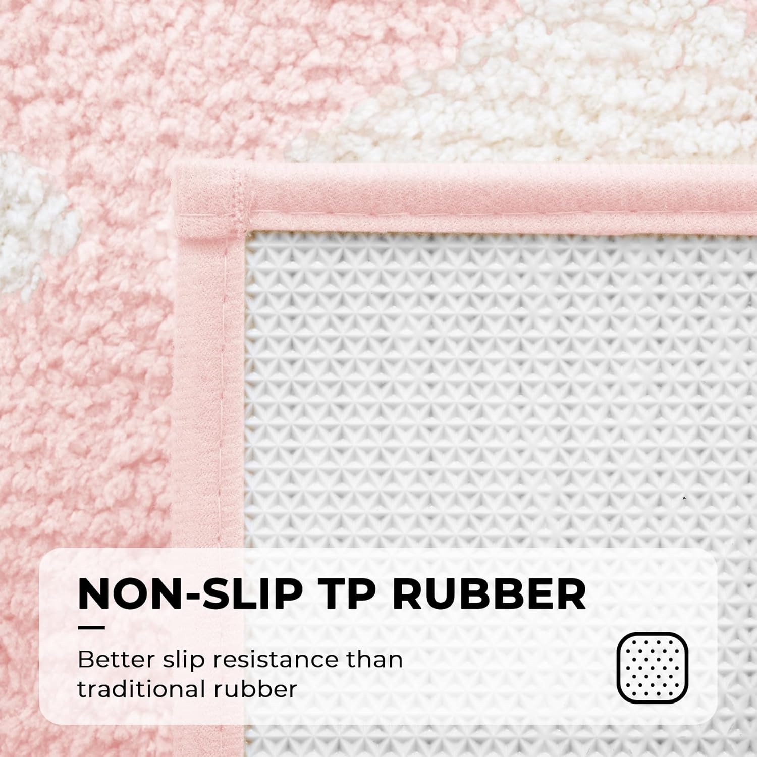 image:imageGRANNY SAYS Checkered Pink Bathroom Rugs Decor 24 x 16 Fluffy Rug Absorbent Microfiber Ultra Soft Bath Mat Washable NonSlip Bath Mats for Bathroom Cute Floor Mat for Tub Shower BedroomPinkrhombus