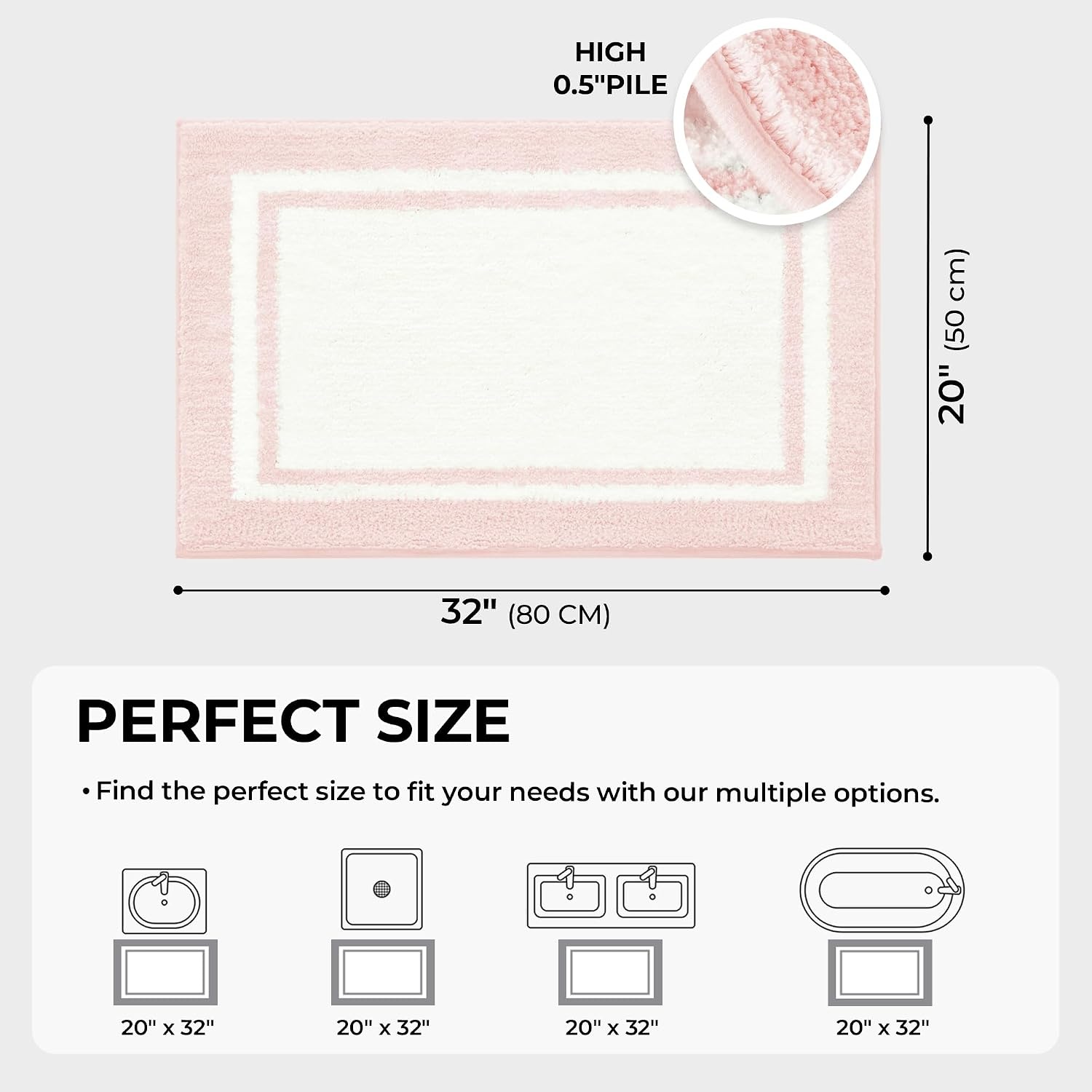 image:imageGRANNY SAYS Checkered Pink Bathroom Rugs Decor 24 x 16 Fluffy Rug Absorbent Microfiber Ultra Soft Bath Mat Washable NonSlip Bath Mats for Bathroom Cute Floor Mat for Tub Shower BedroomPinkrectangle