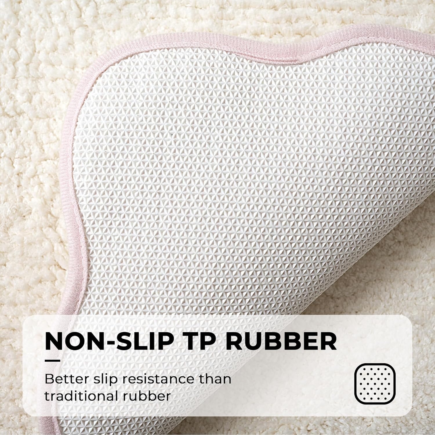 image:imageGRANNY SAYS Checkered Pink Bathroom Rugs Decor 24 x 16 Fluffy Rug Absorbent Microfiber Ultra Soft Bath Mat Washable NonSlip Bath Mats for Bathroom Cute Floor Mat for Tub Shower BedroomPinkwave