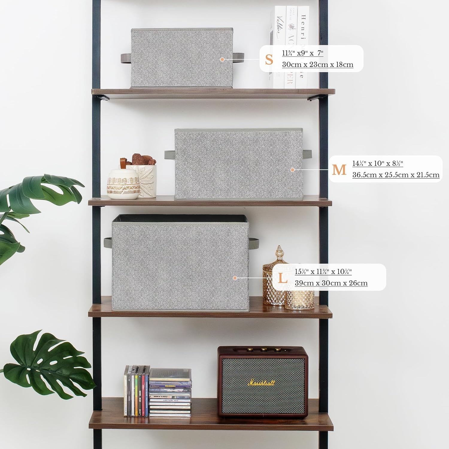 image:imageGRANNY SAYS Closet Storage Bins Storage Baskets for Closet Fabric Bins for Clothes Closet Organizer Bins Gray Medium 3PackAsh Gray