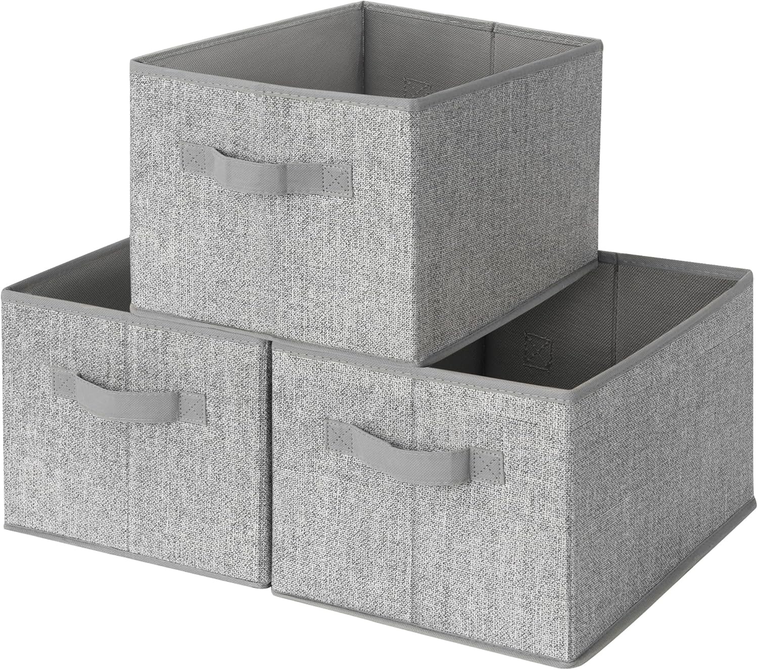 image:imageGRANNY SAYS Closet Storage Bins Storage Baskets for Closet Fabric Bins for Clothes Closet Organizer Bins Gray Medium 3PackAsh Gray