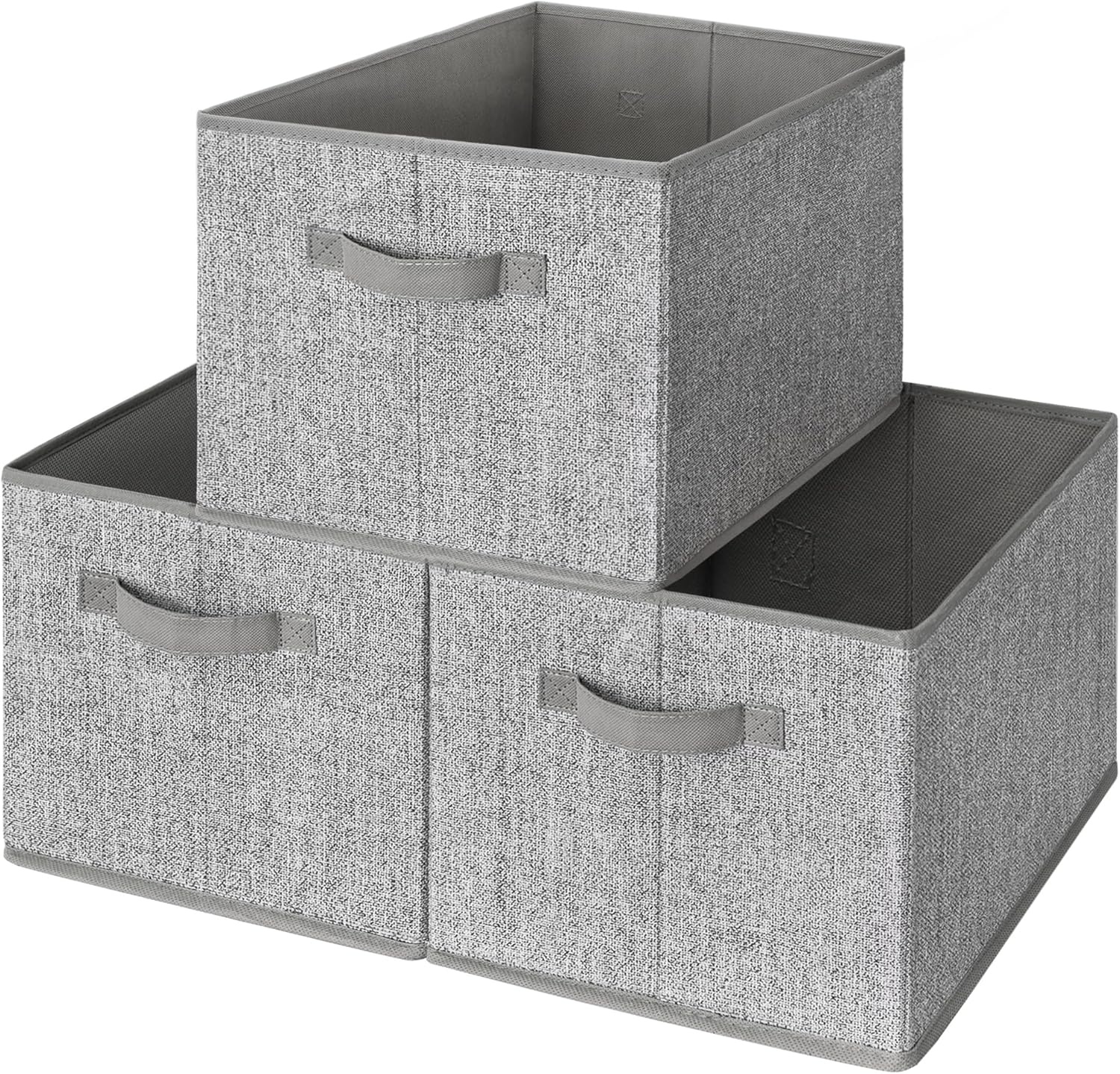 image:imageGRANNY SAYS Closet Storage Bins Storage Baskets for Closet Fabric Bins for Clothes Closet Organizer Bins Gray Medium 3PackAsh Gray