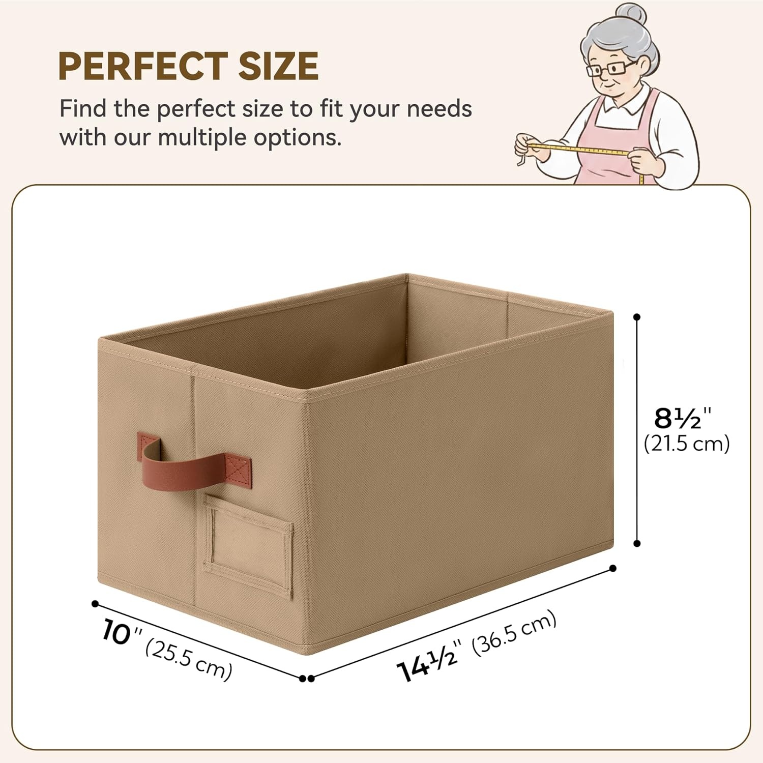 image:imageGRANNY SAYS Closet Storage Bins Storage Baskets for Closet Fabric Bins for Clothes Closet Organizer Bins Gray Medium 3PackBrown