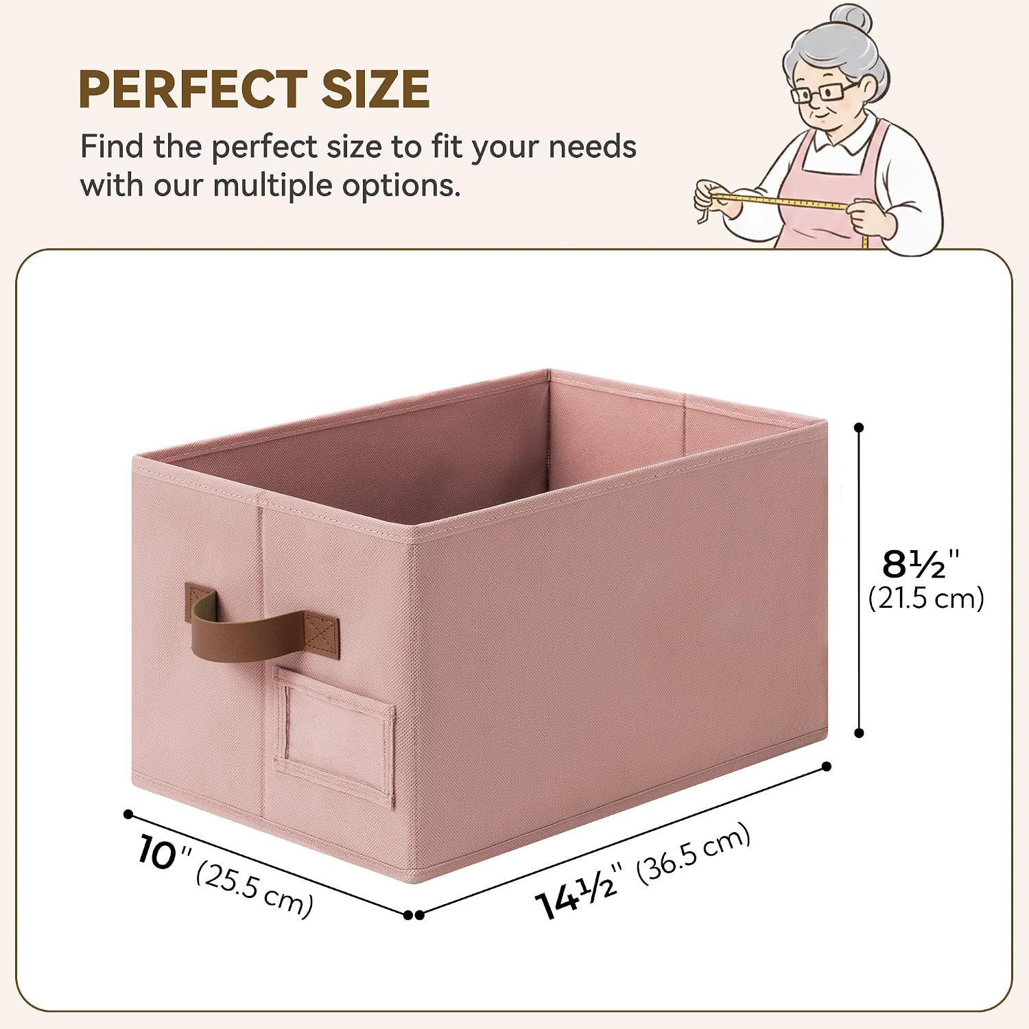 image:imageGRANNY SAYS Closet Storage Bins Storage Baskets for Closet Fabric Bins for Clothes Closet Organizer Bins Gray Medium 3PackDusty Pink