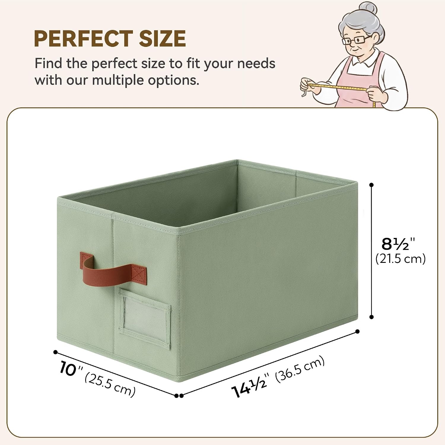 image:imageGRANNY SAYS Closet Storage Bins Storage Baskets for Closet Fabric Bins for Clothes Closet Organizer Bins Gray Medium 3PackSage Green