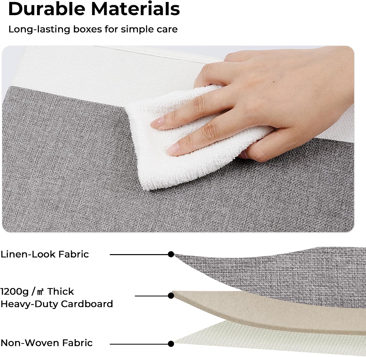image:imageGRANNY SAYS Closet Storage Bins Storage Baskets for Closet Fabric Bins for Clothes Closet Organizer Bins Gray Medium 3PackWhiteGray