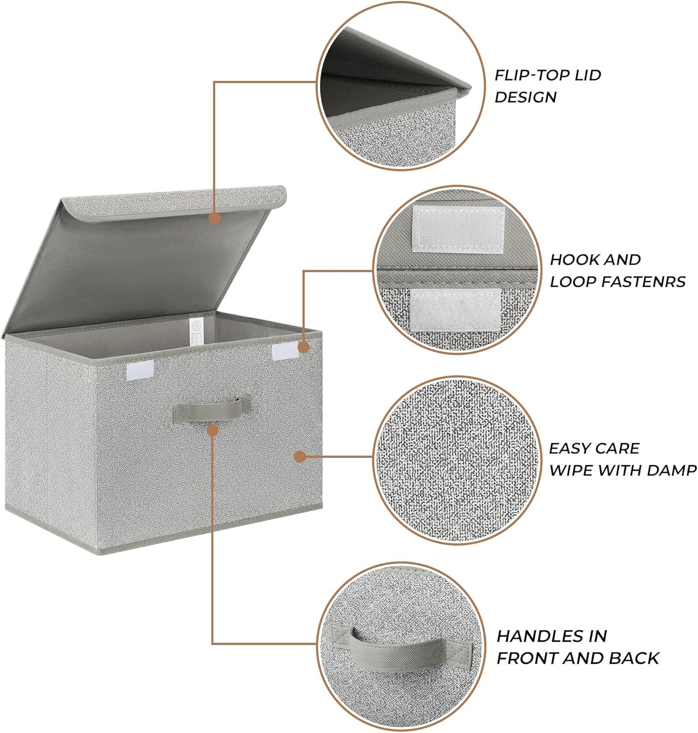 image:imageGRANNY SAYS Closet Storage Bins Storage Boxes with Lids Clothes Organizing Bins Lidded Baskets for Toys Clothing Gray Extra Large 2PackAsh Gray