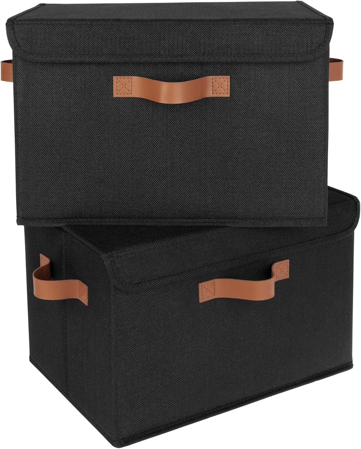 image:imageGRANNY SAYS Closet Storage Bins Storage Boxes with Lids Clothes Organizing Bins Lidded Baskets for Toys Clothing Gray Extra Large 2PackBlack