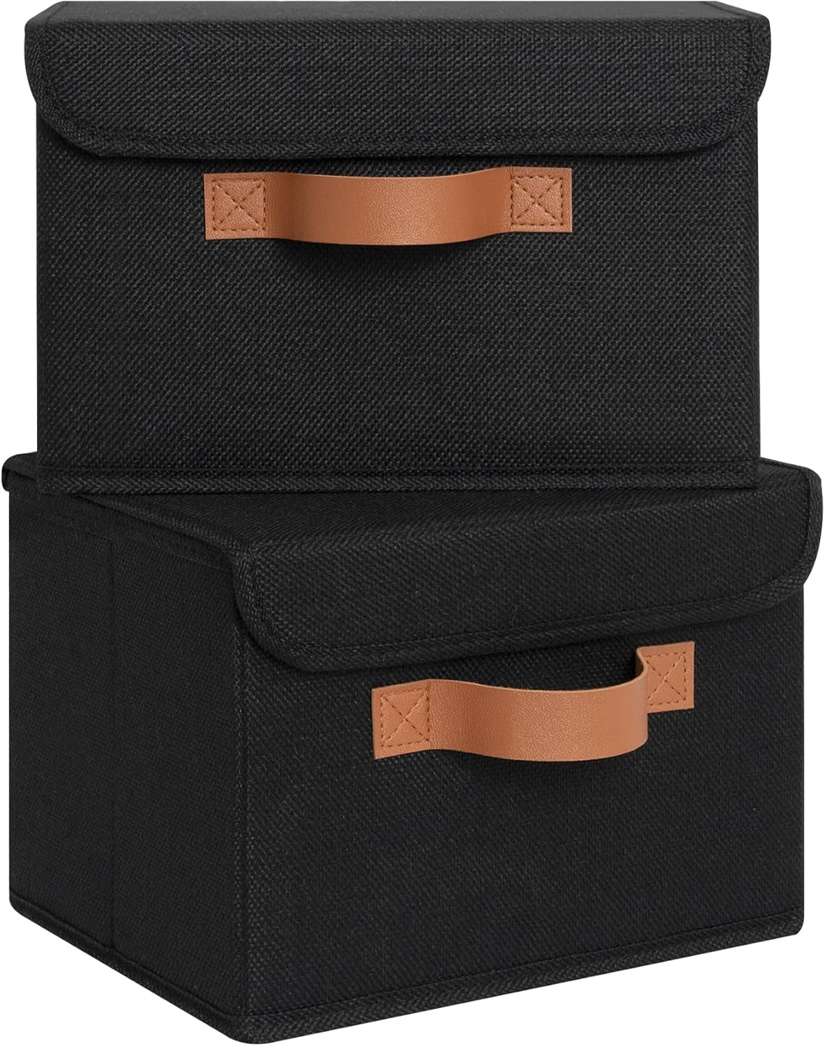 image:imageGRANNY SAYS Closet Storage Bins Storage Boxes with Lids Clothes Organizing Bins Lidded Baskets for Toys Clothing Gray Extra Large 2PackBlack