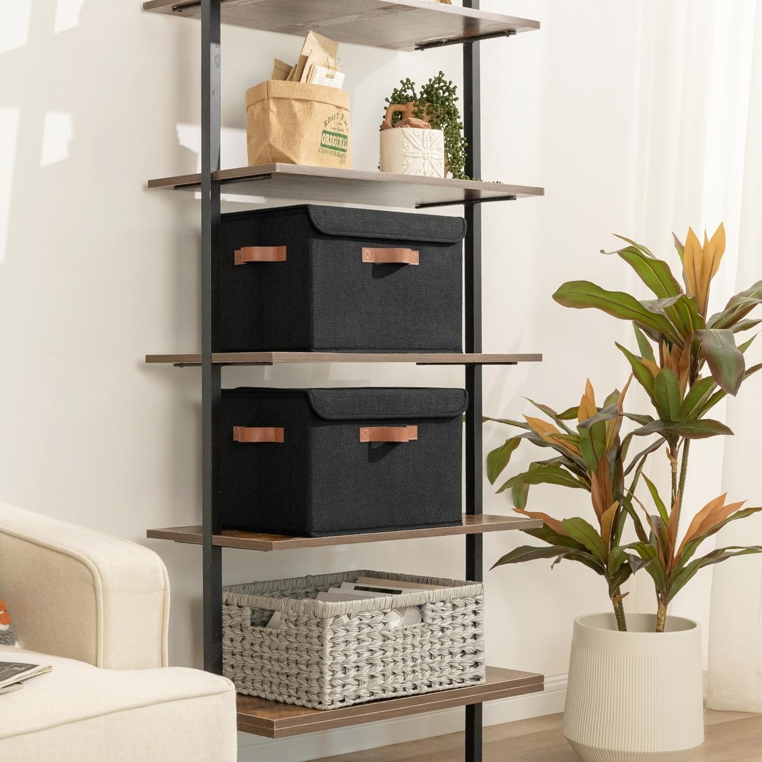 image:imageGRANNY SAYS Closet Storage Bins Storage Boxes with Lids Clothes Organizing Bins Lidded Baskets for Toys Clothing Gray Extra Large 2PackBlack