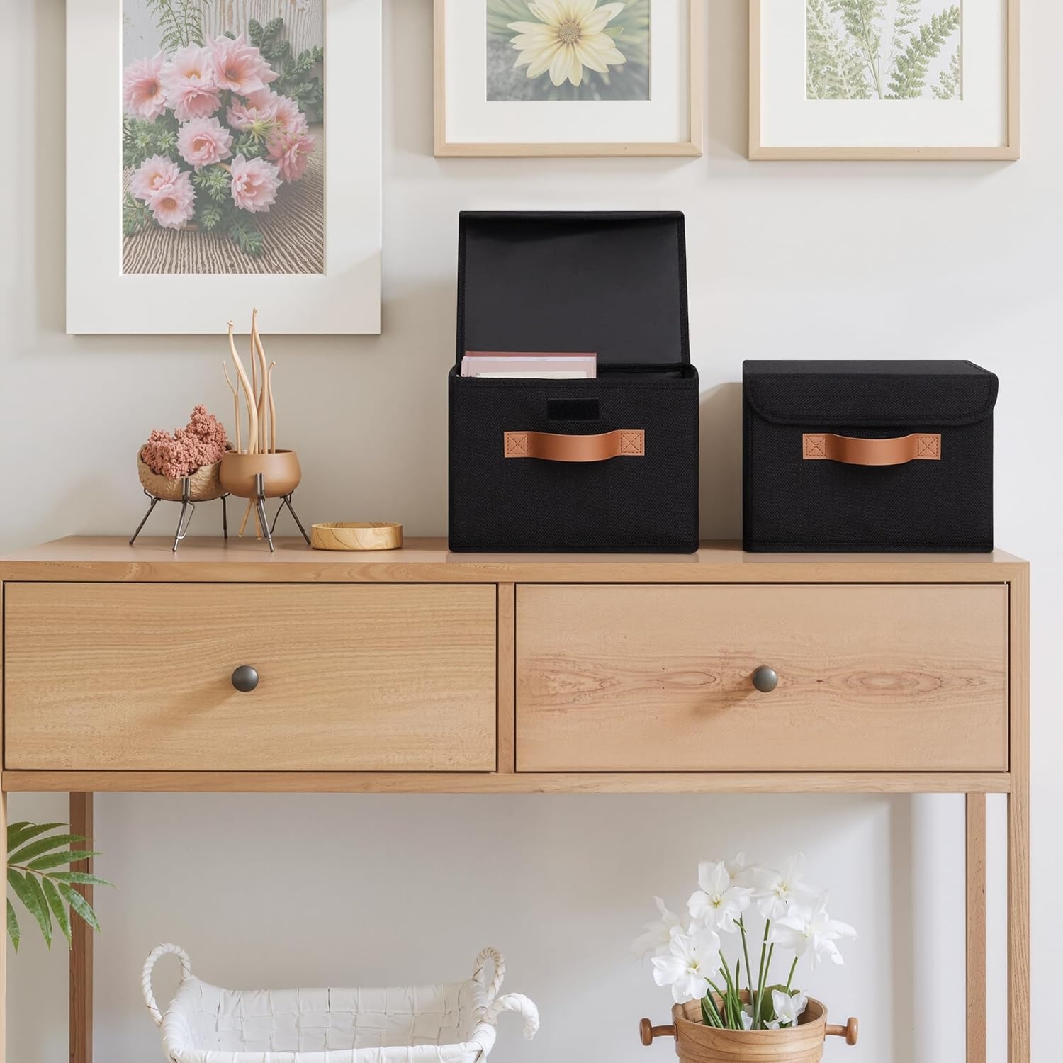 image:imageGRANNY SAYS Closet Storage Bins Storage Boxes with Lids Clothes Organizing Bins Lidded Baskets for Toys Clothing Gray Extra Large 2PackBlack