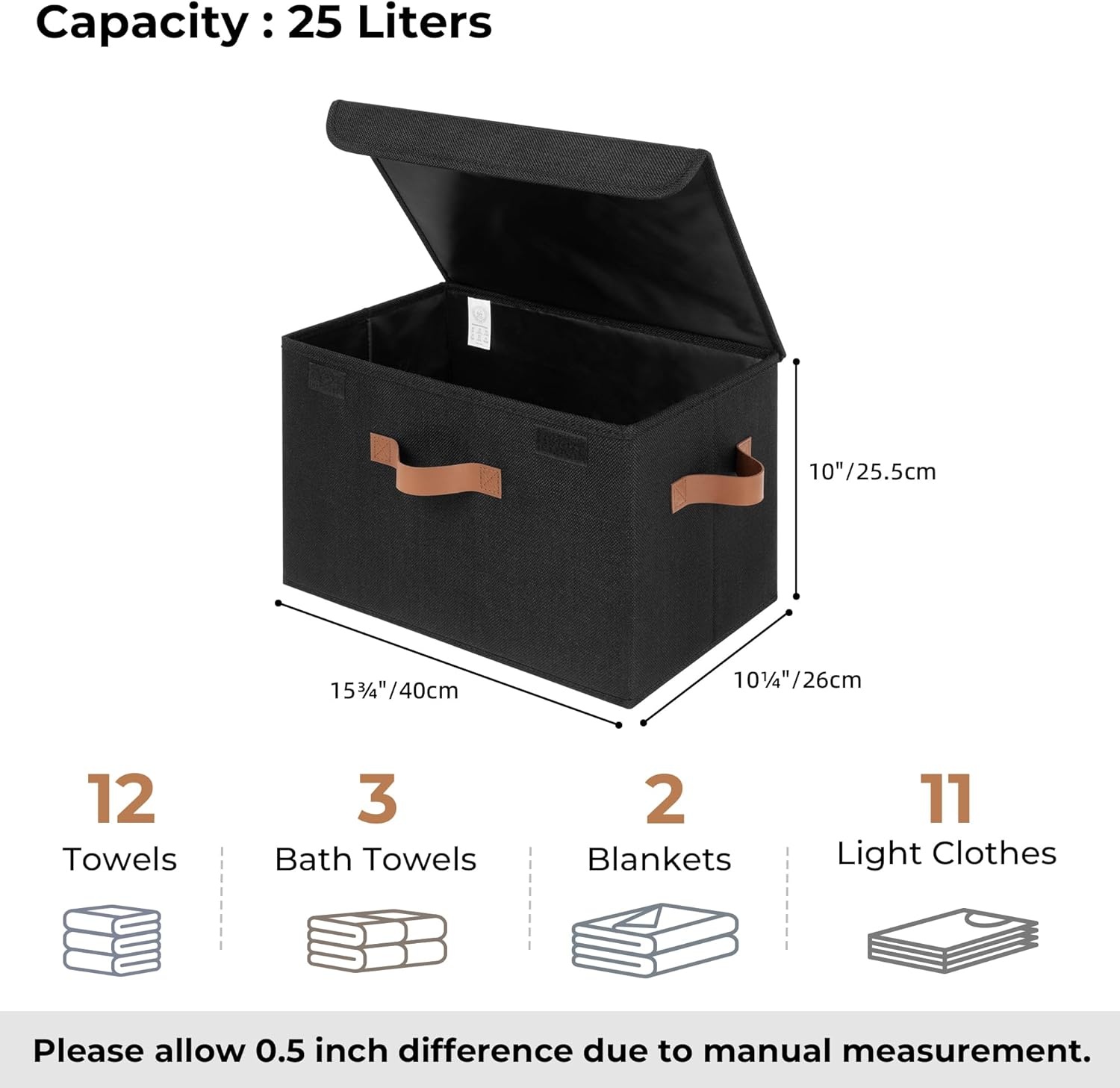image:imageGRANNY SAYS Closet Storage Bins Storage Boxes with Lids Clothes Organizing Bins Lidded Baskets for Toys Clothing Gray Extra Large 2PackBlack