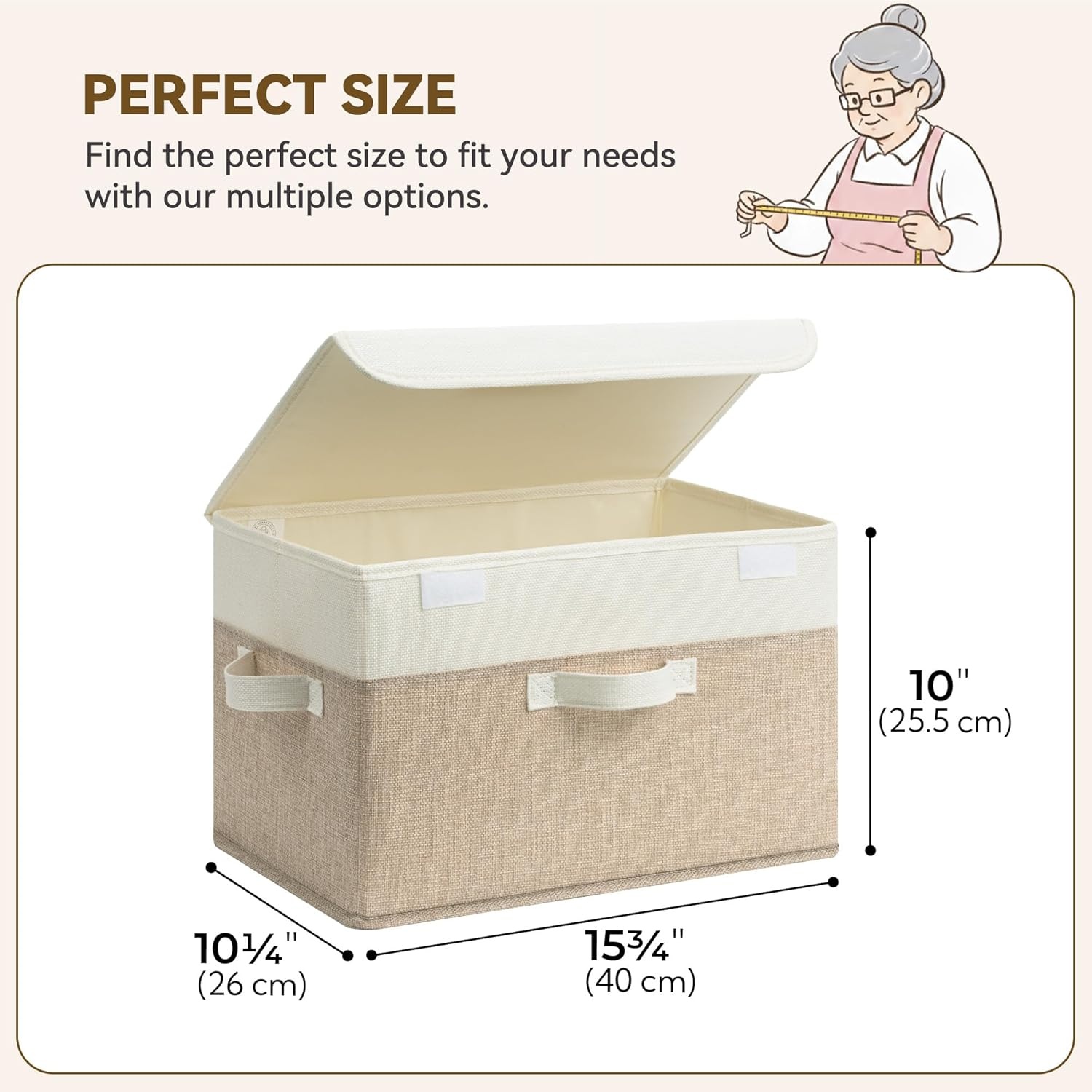 image:imageGRANNY SAYS Closet Storage Bins Storage Boxes with Lids Clothes Organizing Bins Lidded Baskets for Toys Clothing Gray Extra Large 2PackBrownWhite