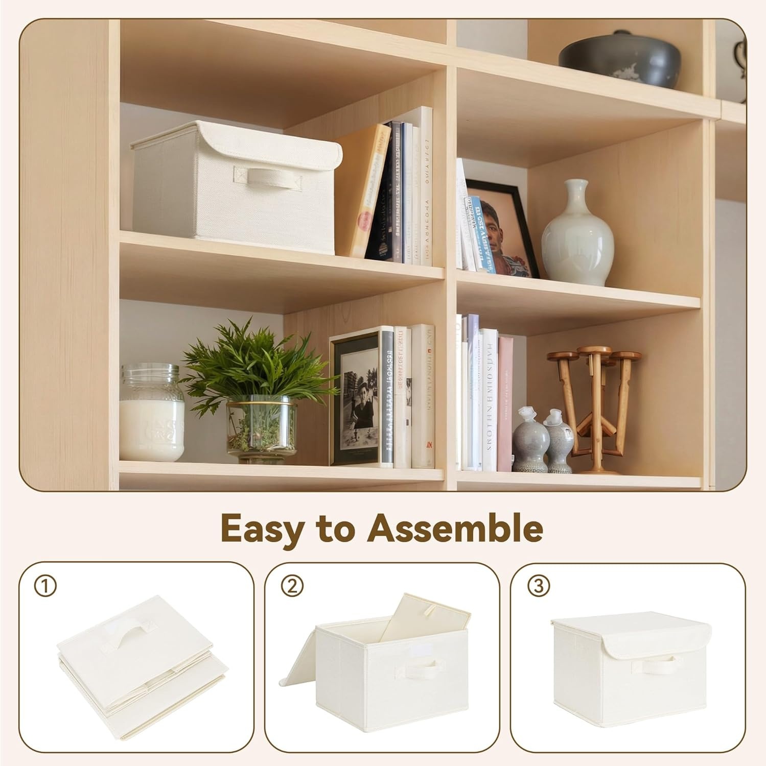 image:imageGRANNY SAYS Closet Storage Bins Storage Boxes with Lids Clothes Organizing Bins Lidded Baskets for Toys Clothing Gray Extra Large 2PackIvory White