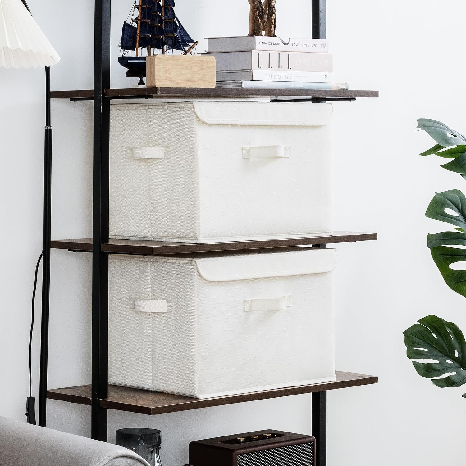 image:imageGRANNY SAYS Closet Storage Bins Storage Boxes with Lids Clothes Organizing Bins Lidded Baskets for Toys Clothing Gray Extra Large 2PackIvory White