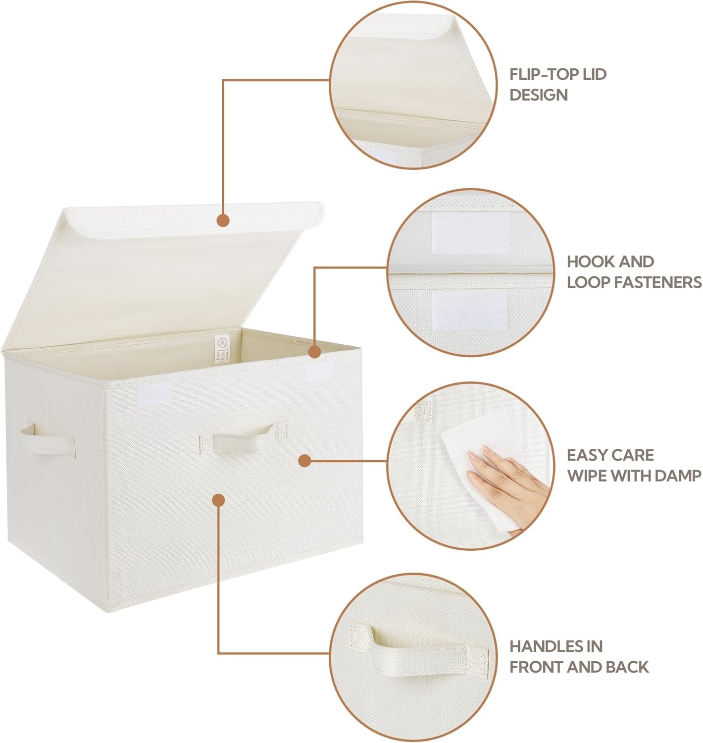 image:imageGRANNY SAYS Closet Storage Bins Storage Boxes with Lids Clothes Organizing Bins Lidded Baskets for Toys Clothing Gray Extra Large 2PackIvory White