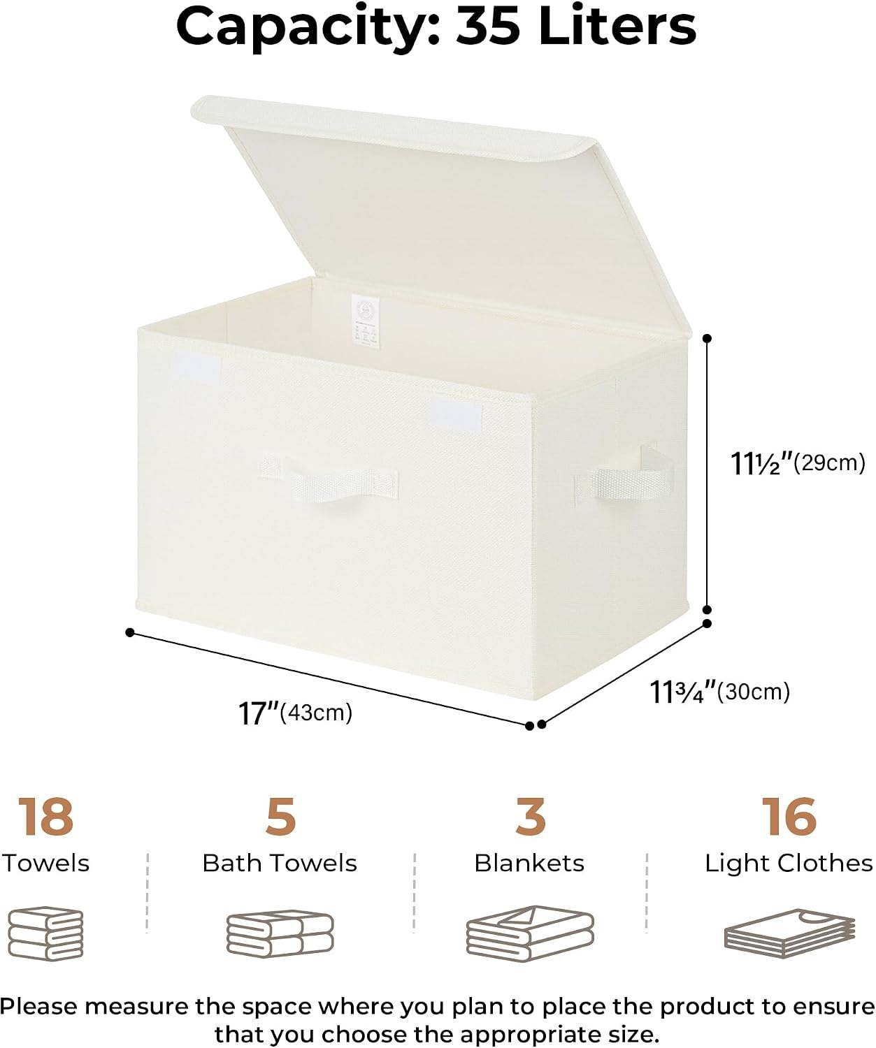image:imageGRANNY SAYS Closet Storage Bins Storage Boxes with Lids Clothes Organizing Bins Lidded Baskets for Toys Clothing Gray Extra Large 2PackIvory White