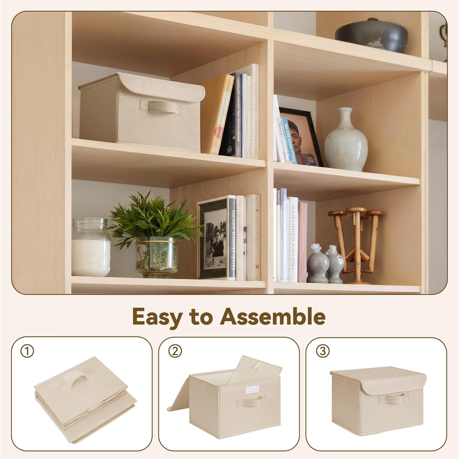 image:imageGRANNY SAYS Closet Storage Bins Storage Boxes with Lids Clothes Organizing Bins Lidded Baskets for Toys Clothing Gray Extra Large 2PackKhaki