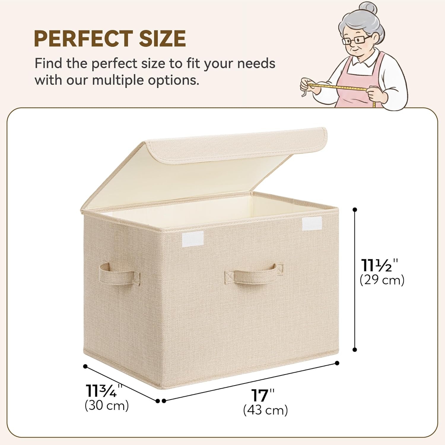 image:imageGRANNY SAYS Closet Storage Bins Storage Boxes with Lids Clothes Organizing Bins Lidded Baskets for Toys Clothing Gray Extra Large 2PackKhaki