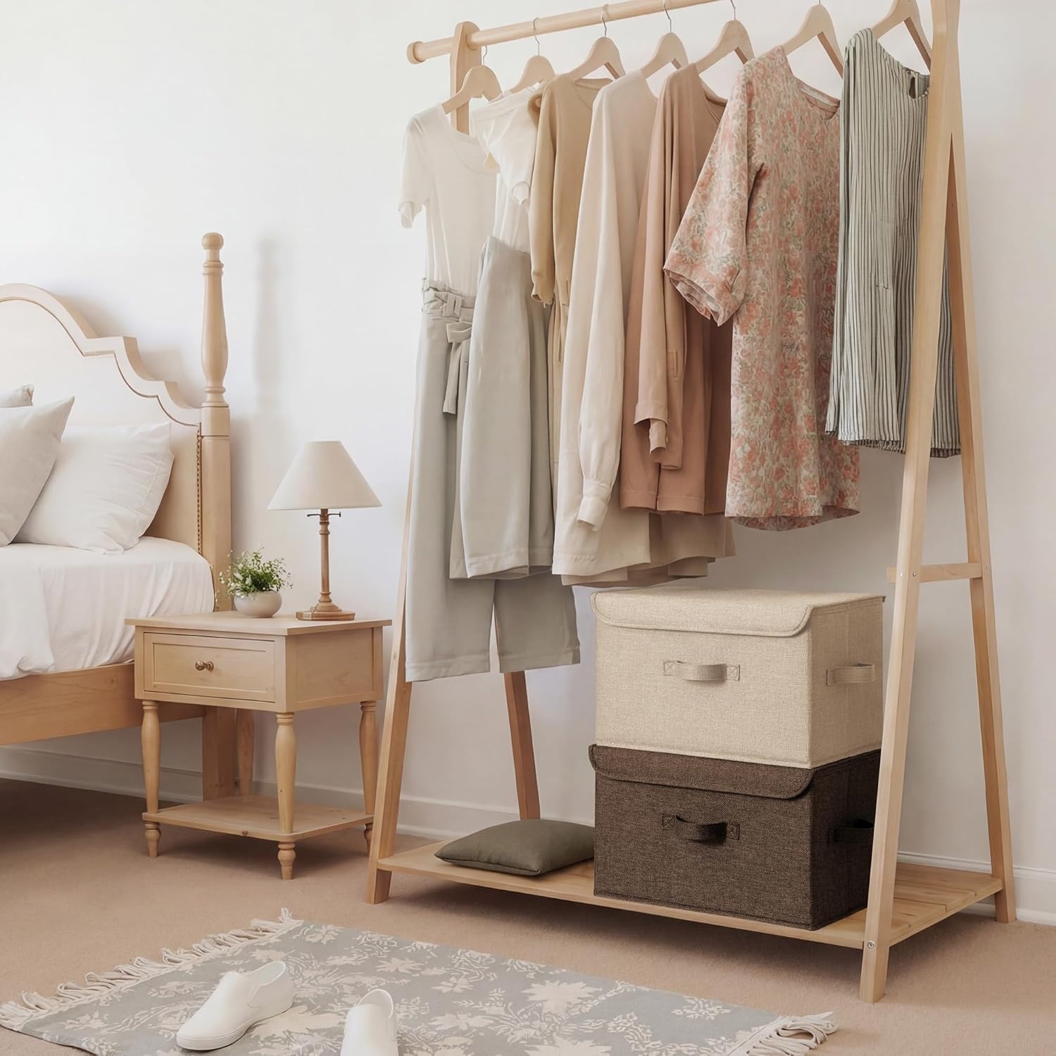 image:imageGRANNY SAYS Closet Storage Bins Storage Boxes with Lids Clothes Organizing Bins Lidded Baskets for Toys Clothing Gray Extra Large 2PackKhakiBrown